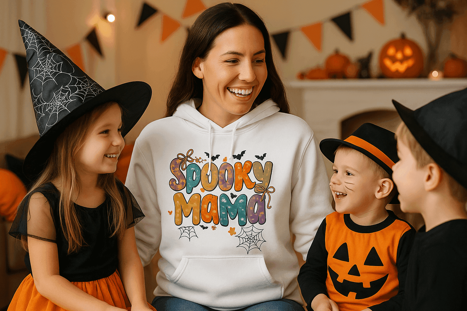 Halloween Spooky Mama Hoodie Sweatshirt - Mom Halloween Style