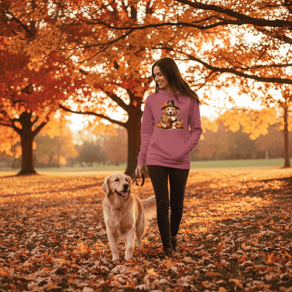 Golden Retriever Thanksgiving Hoodie - Puppy Turkey Hat Sweatshirt