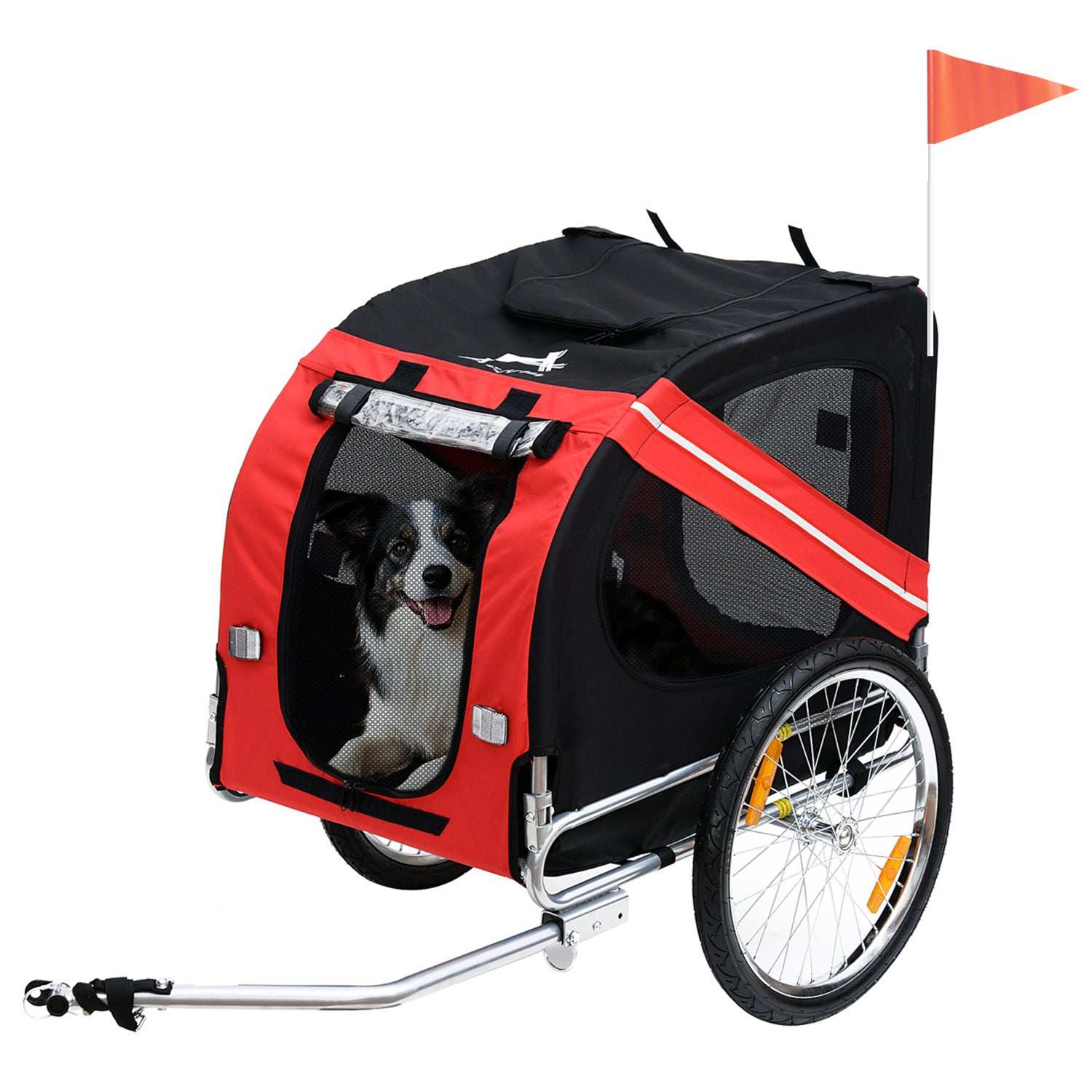 Large Wheel Dog Bike Trailer With Easy Folding Cart Frame