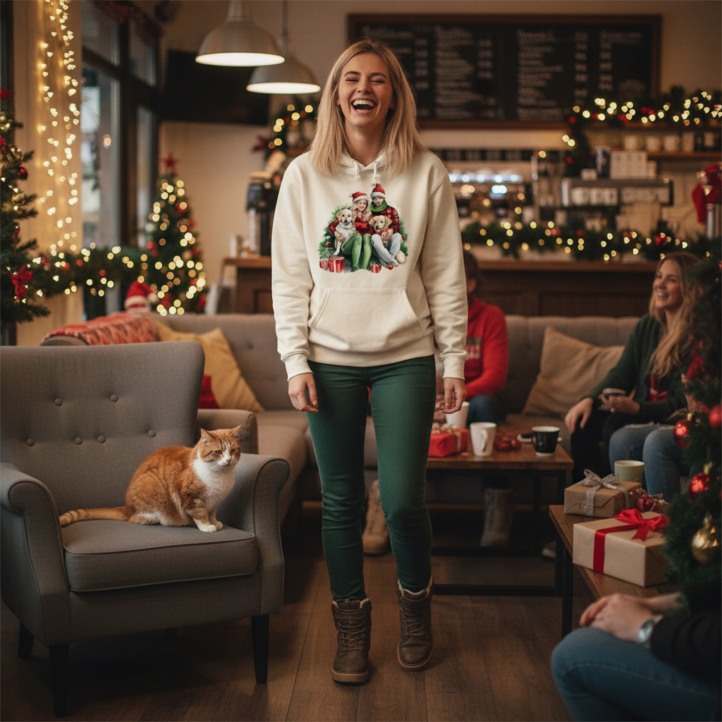 Comfort Colors Christmas Dog Hoodie - Unisex Cozy Sweatshirt