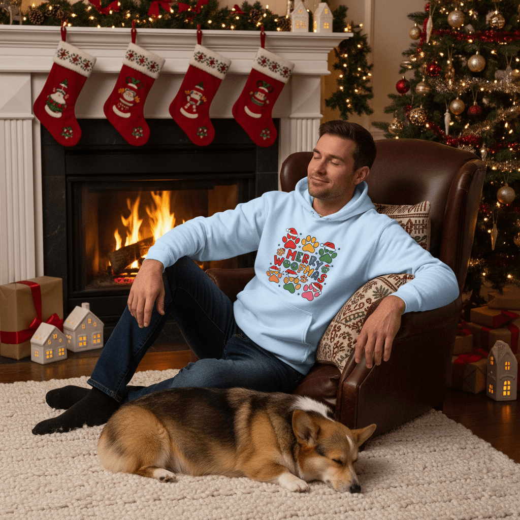 Woofmas Hoodie - Funny Christmas Dog Lover Sweatshirt