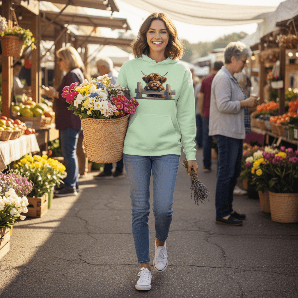 Highland Cow Hoodie with Fluffy Design for Farm Lovers