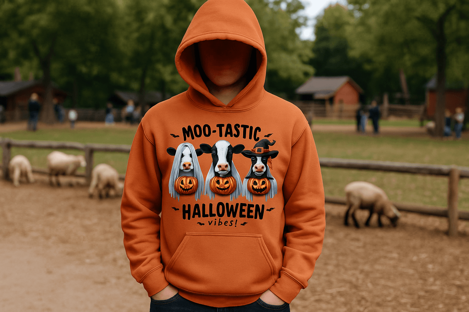 Moo-Tastic Hoodie Sweatshirt - Cow Print Style
