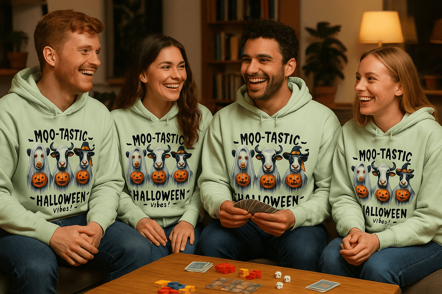 Moo-Tastic Hoodie Sweatshirt - Cow Print Style