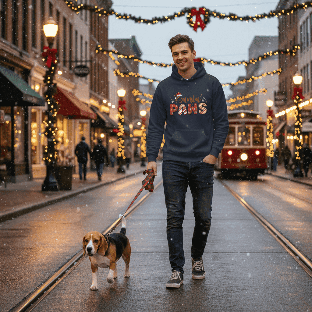 Santa Paws Holiday Hoodie for Dog Lovers - Cozy Festive Gift
