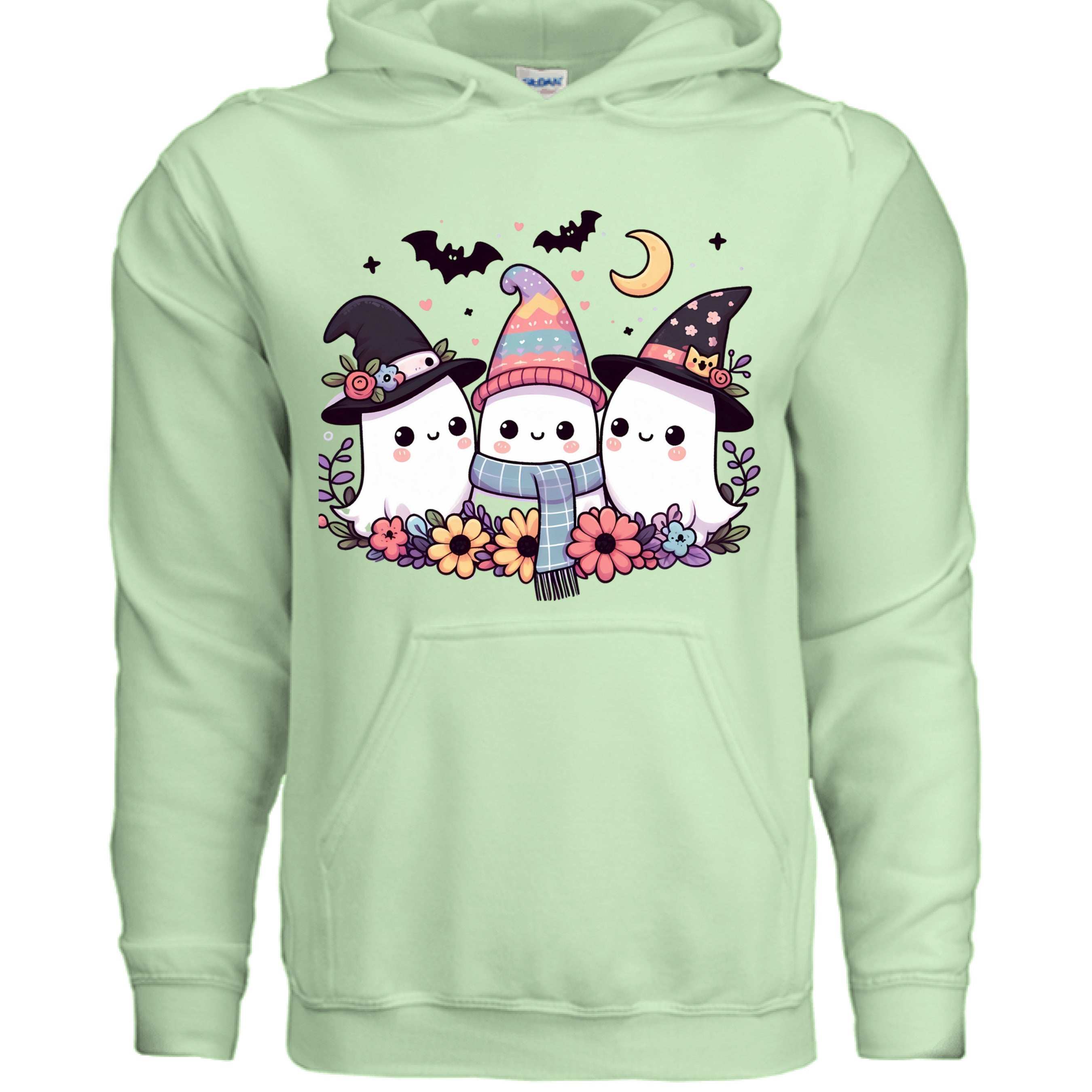 Three Cute Ghosts Hoodie Sweatshirt - Triple Halloween Fun