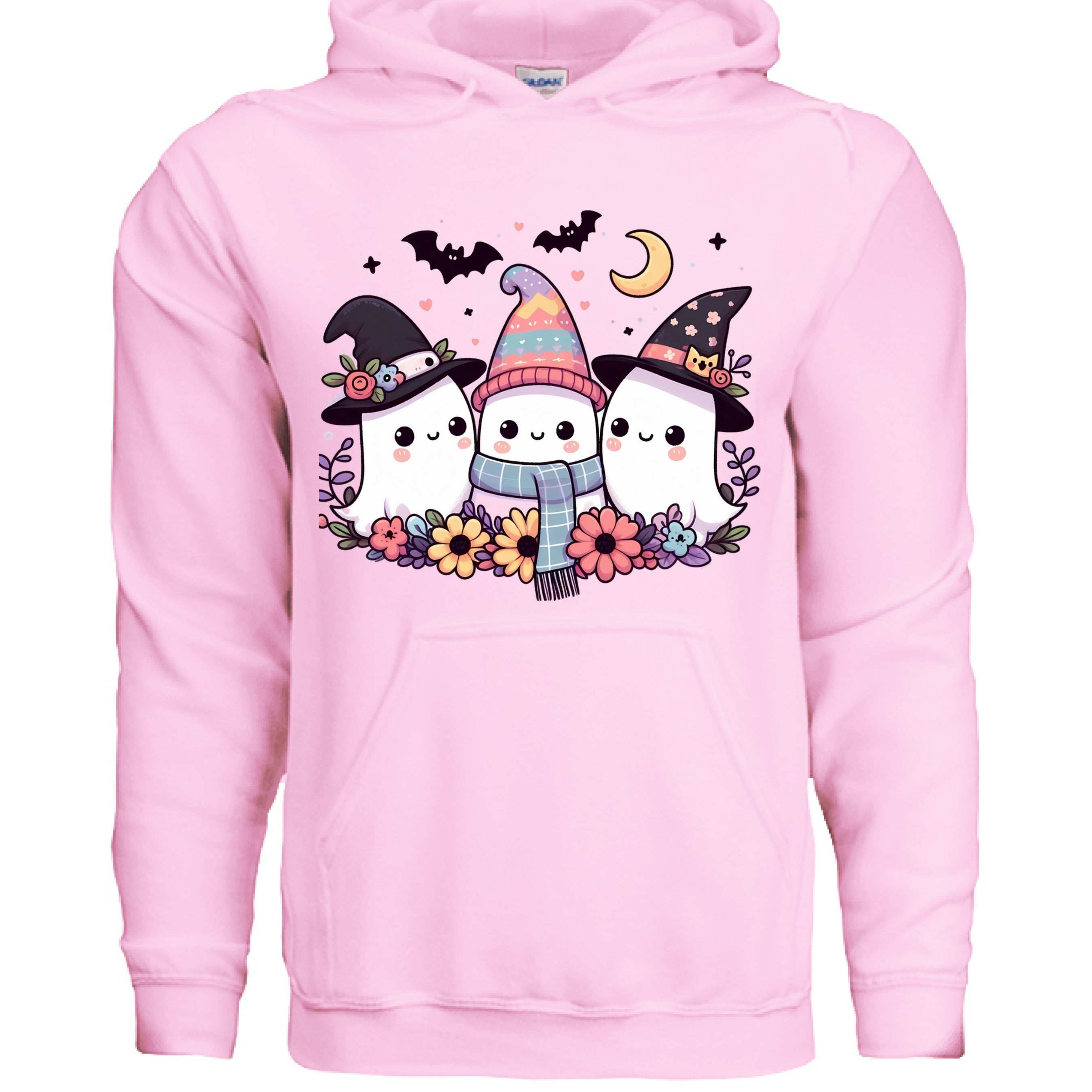 Three Cute Ghosts Hoodie Sweatshirt - Triple Halloween Fun