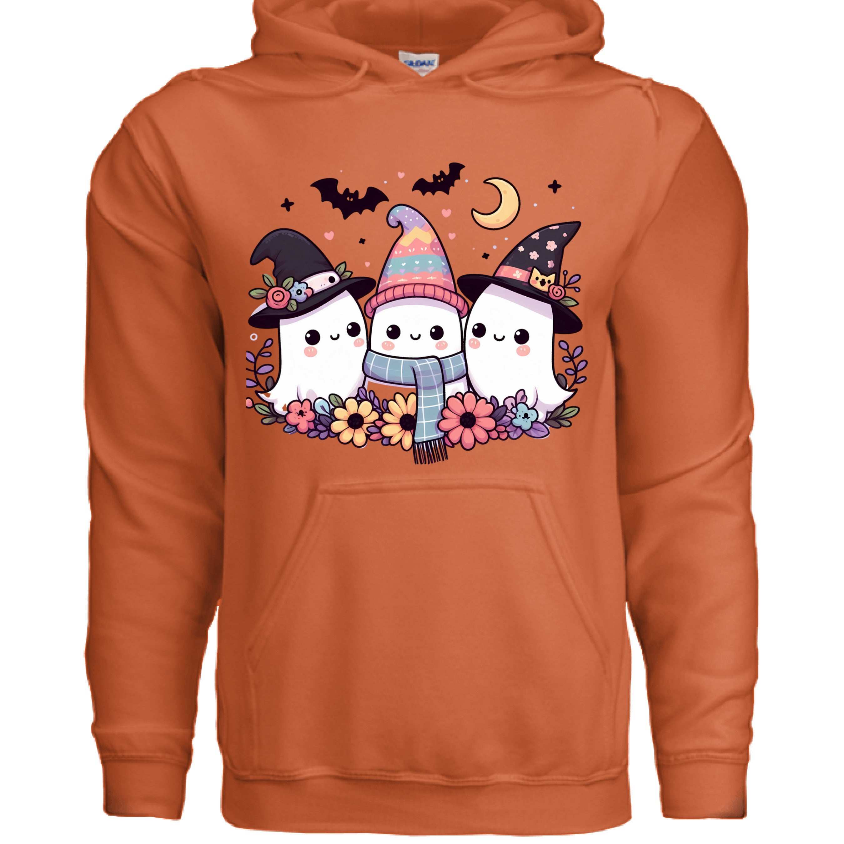 Three Cute Ghosts Hoodie Sweatshirt - Triple Halloween Fun