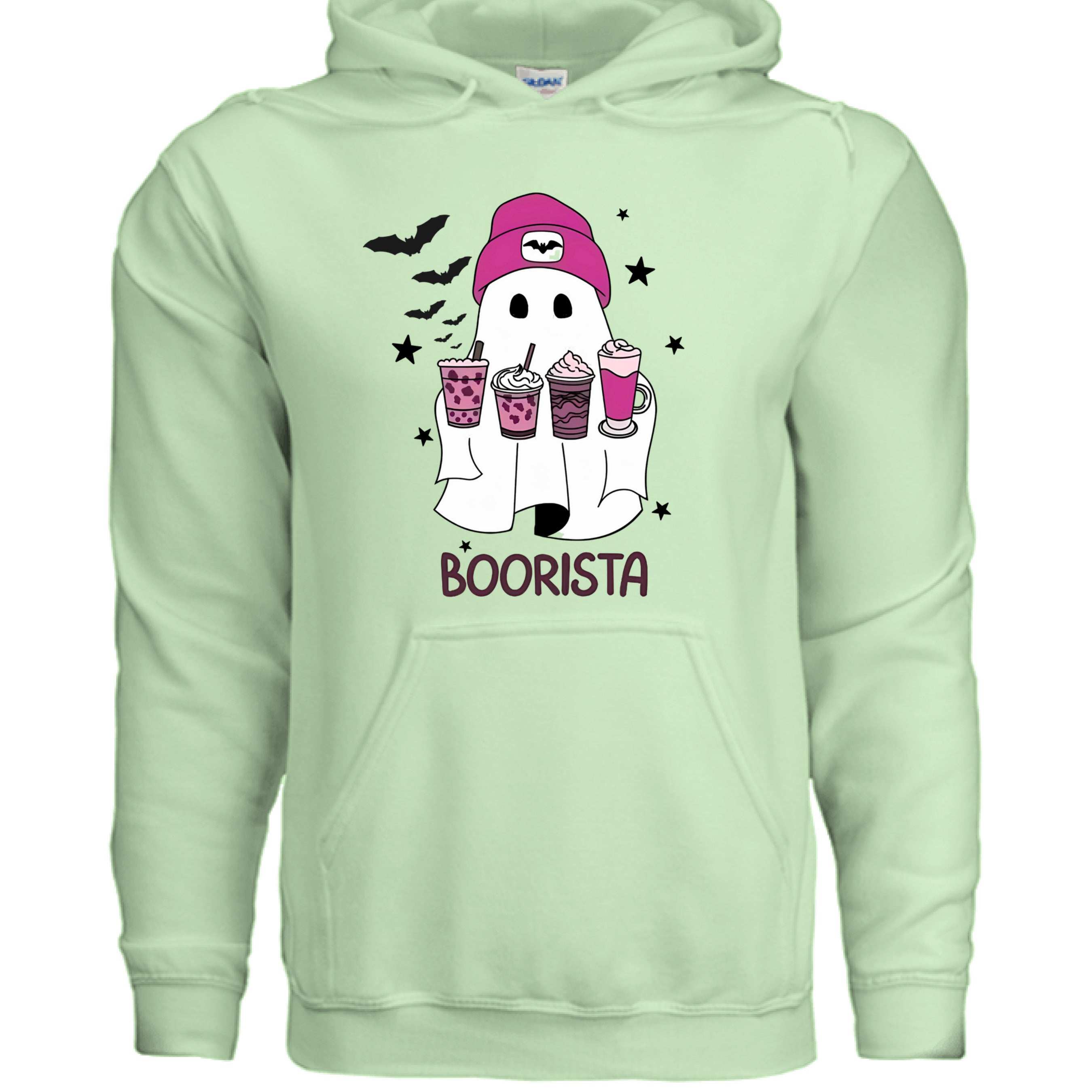 Cute Ghost Boorista Hoodie Sweatshirt - Coffee Halloween Style