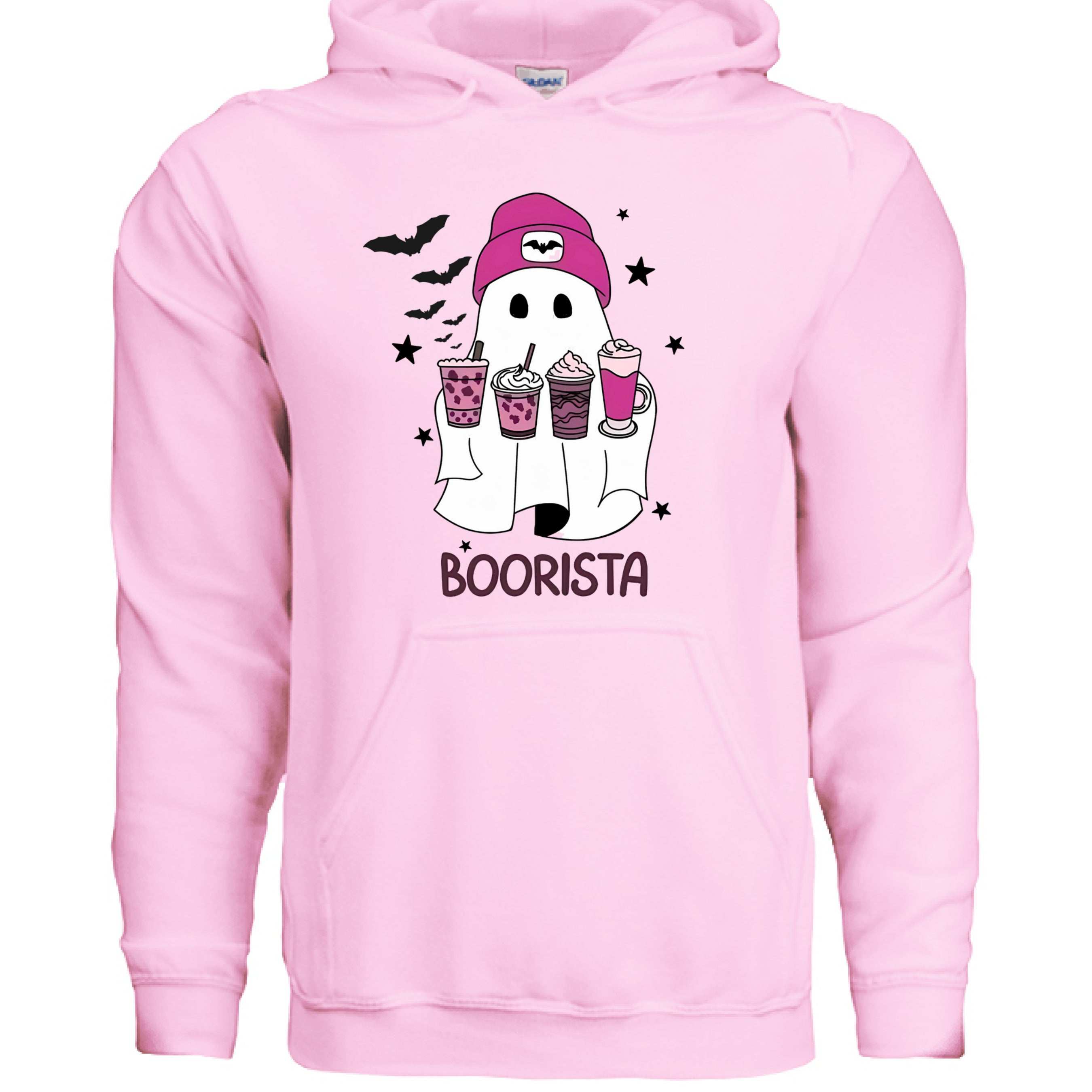 Cute Ghost Boorista Hoodie Sweatshirt - Coffee Halloween Style