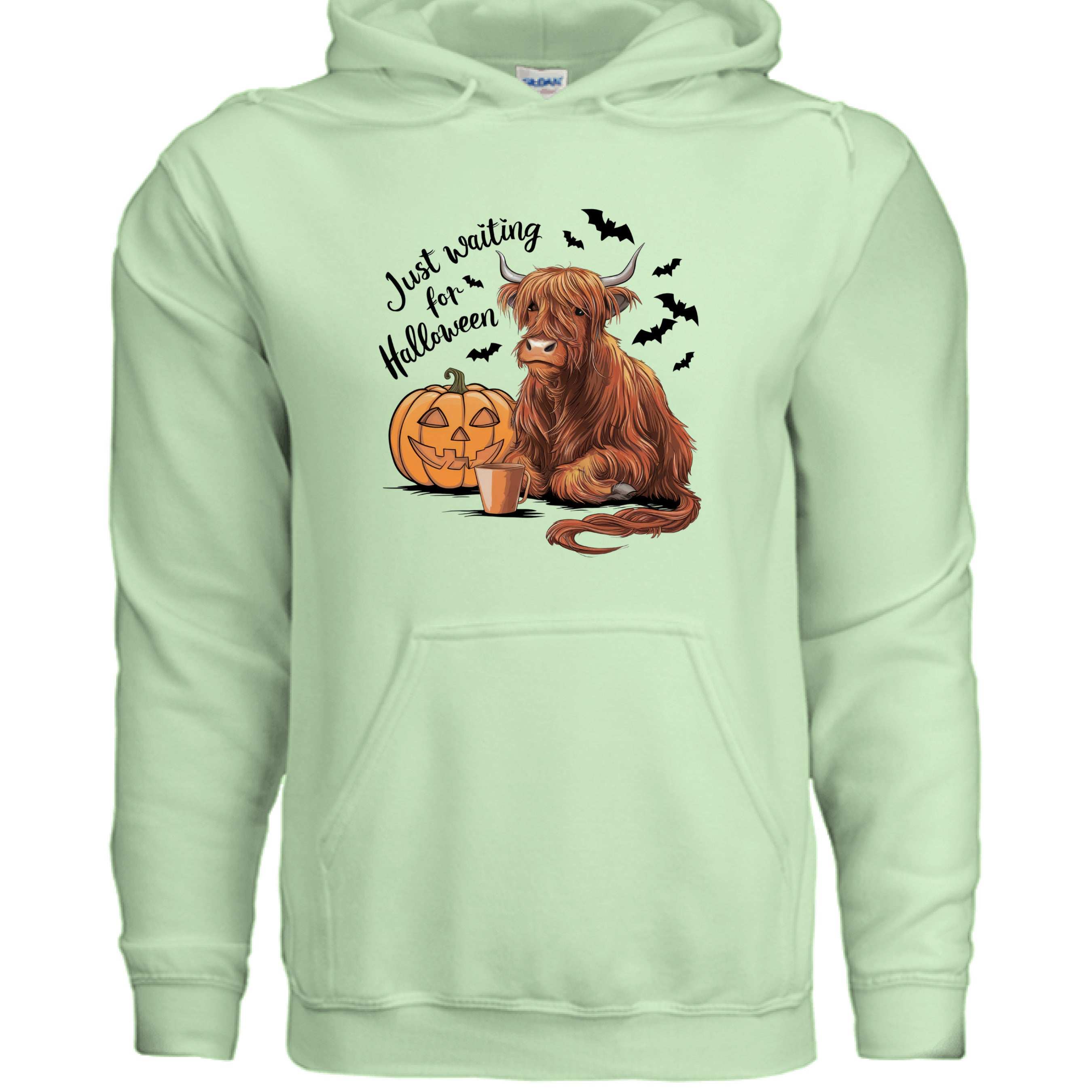 Waiting for Halloween Highland Cow Hoodie Sweatshirt