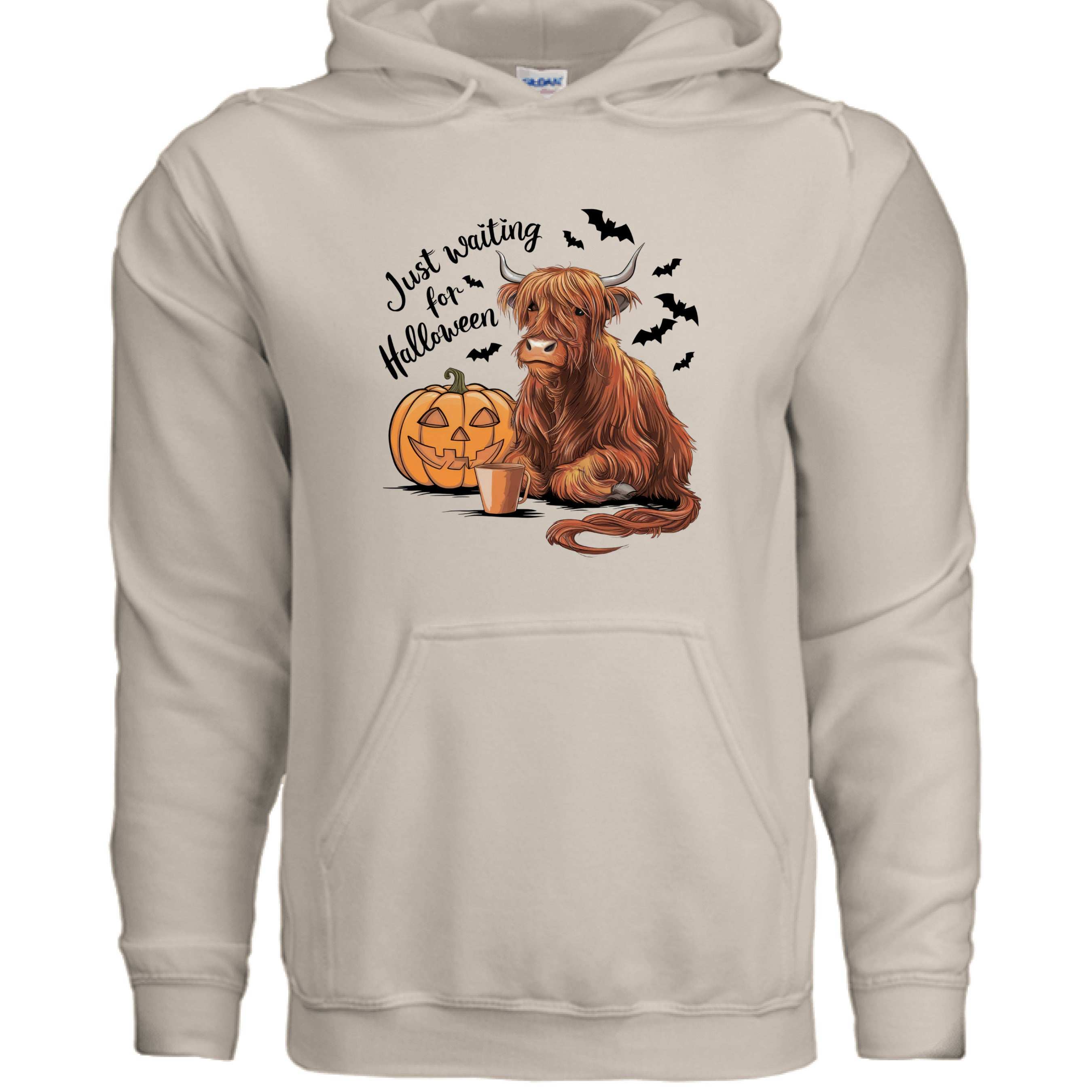 Waiting for Halloween Highland Cow Hoodie Sweatshirt