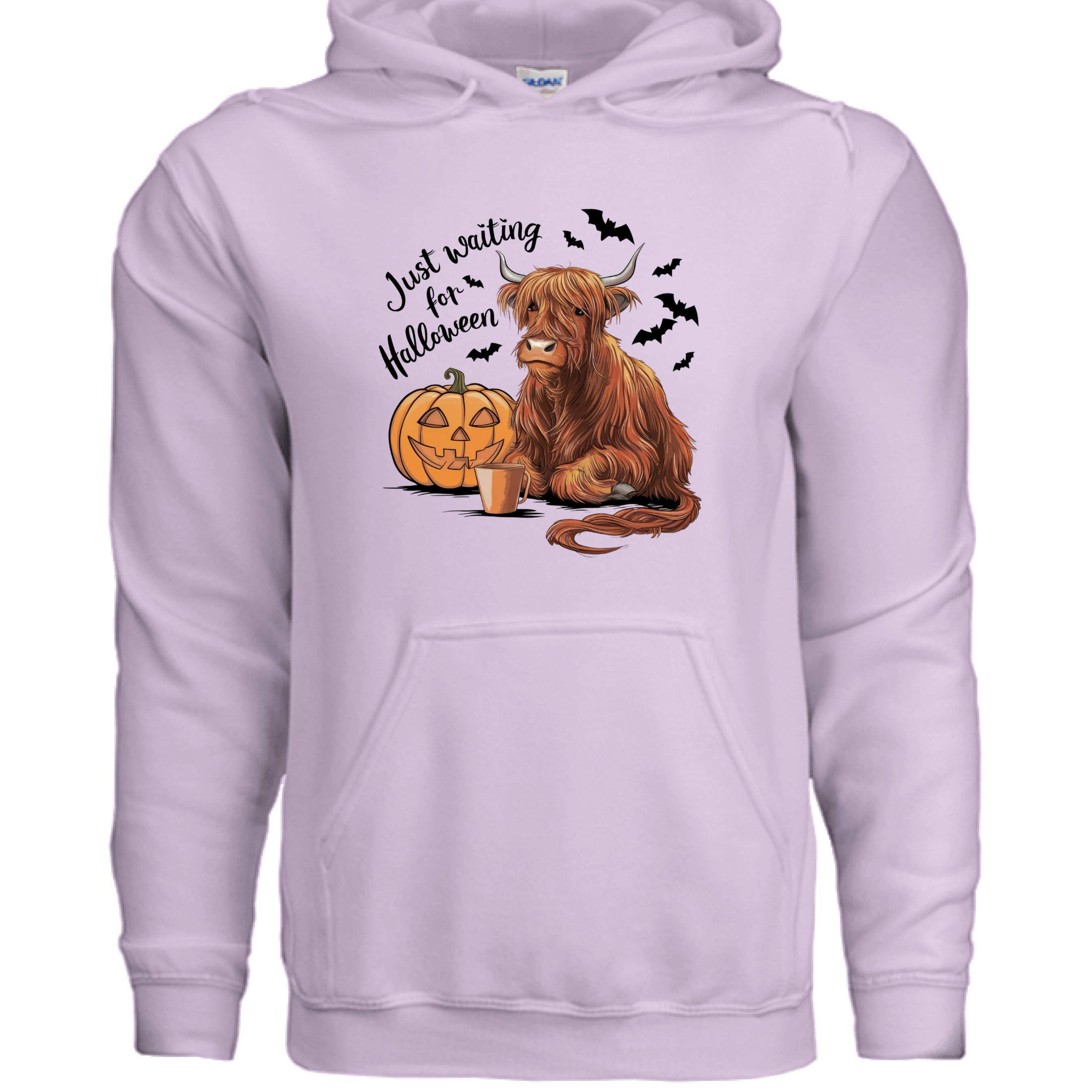 Waiting for Halloween Highland Cow Hoodie Sweatshirt