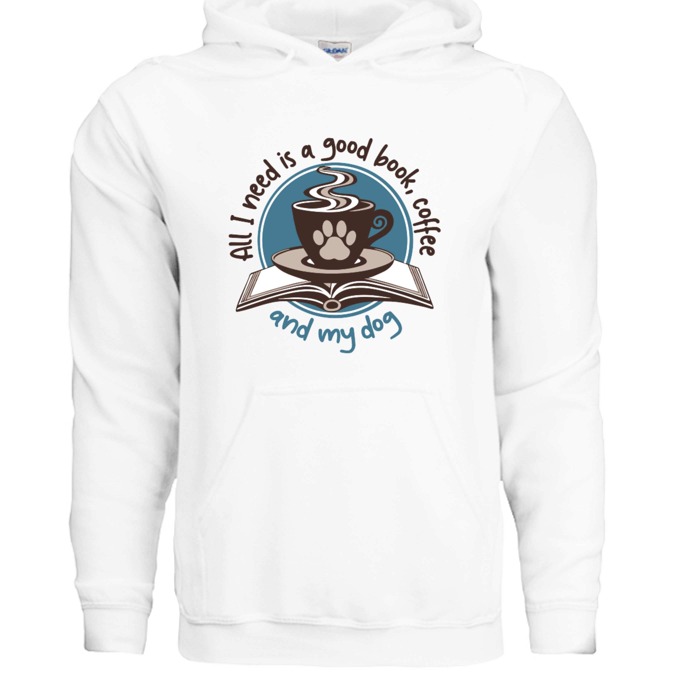 Book Coffee Dog Hoodie Sweatshirt - Bookworm Pet Parent