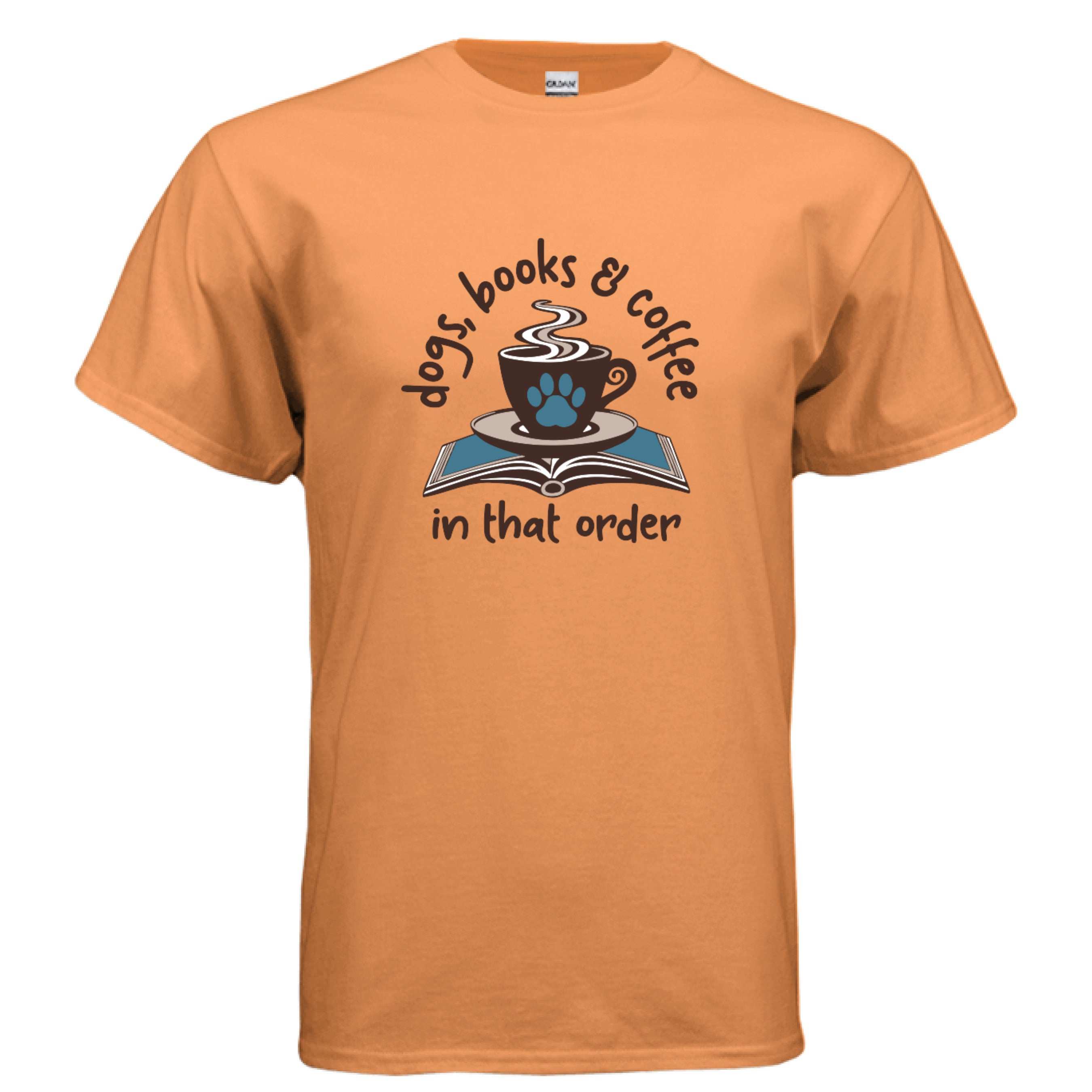 Dogs Books Coffee T-Shirt - Literary Pet Parent Lifestyle