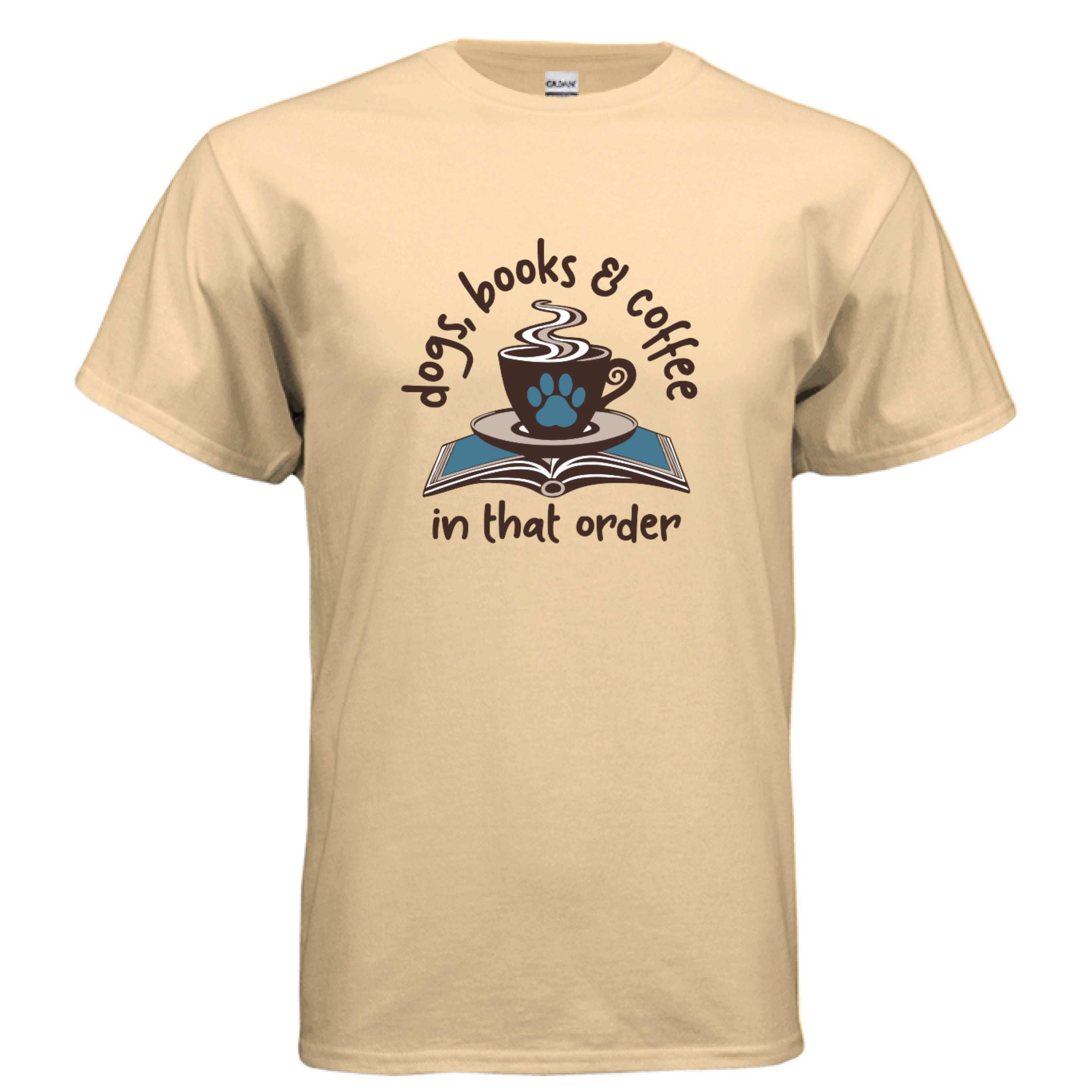 Dogs Books Coffee T-Shirt - Literary Pet Parent Lifestyle