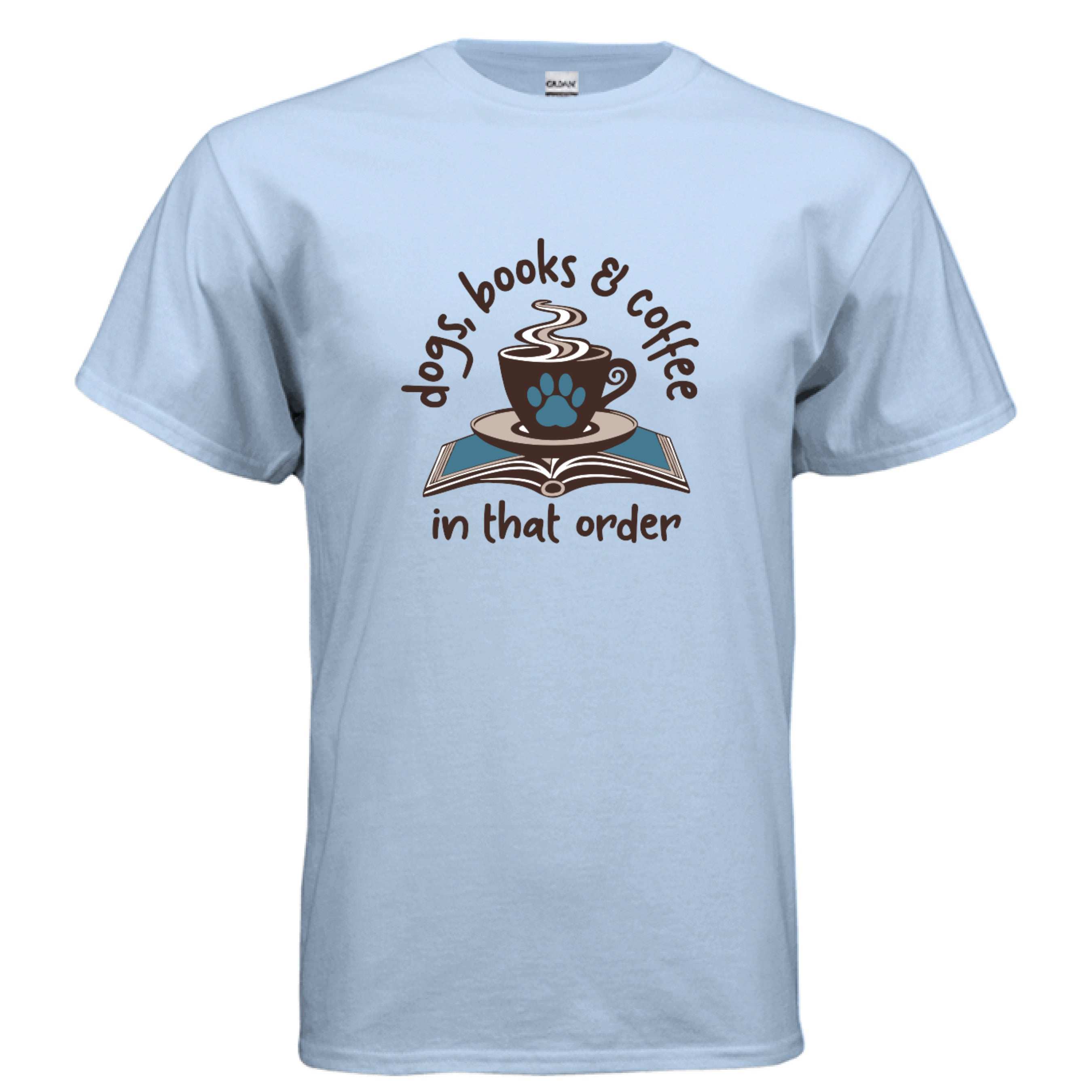 Dogs Books Coffee T-Shirt - Literary Pet Parent Lifestyle