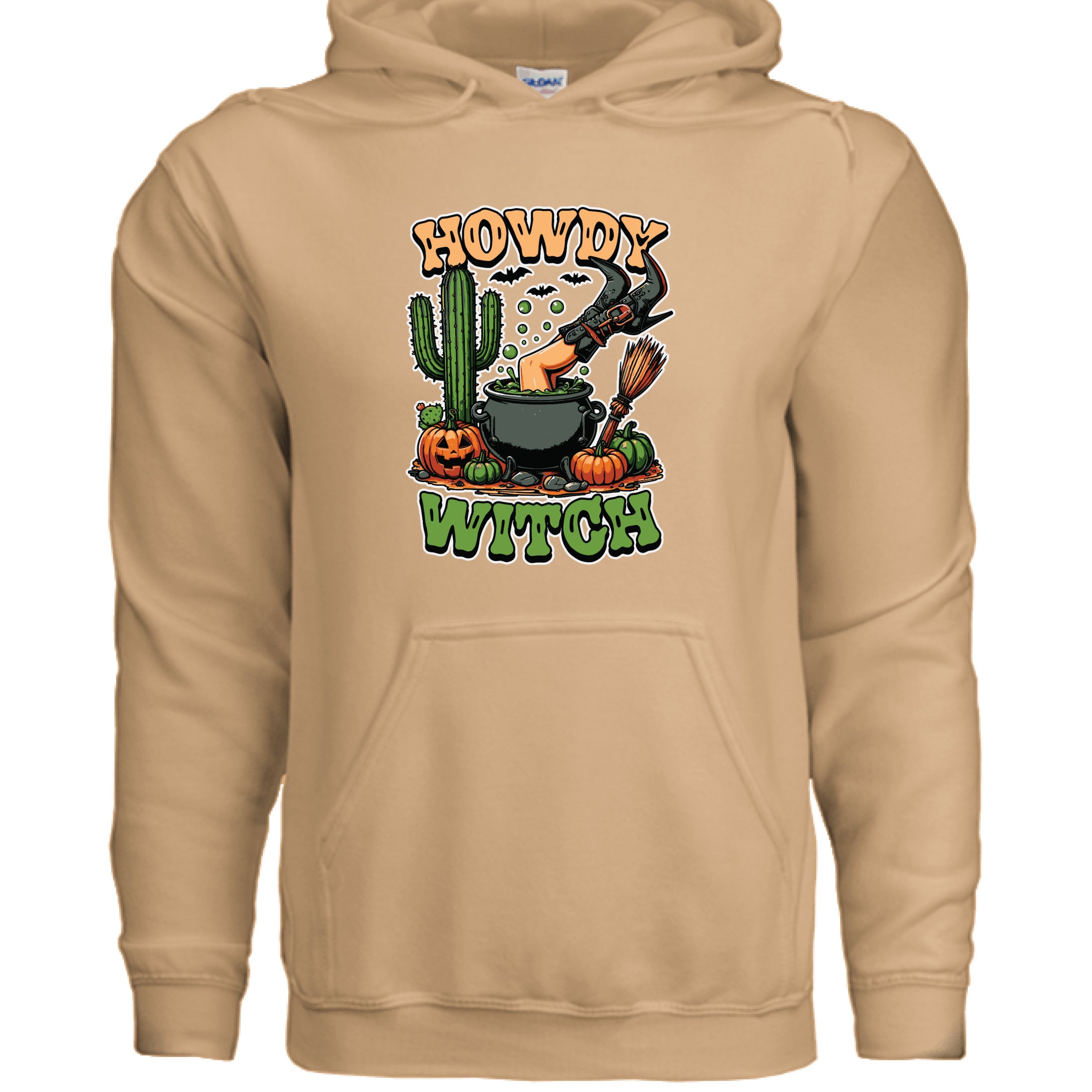 Howdy Upside Down Witch Hoodie Sweatshirt - Halloween Fun