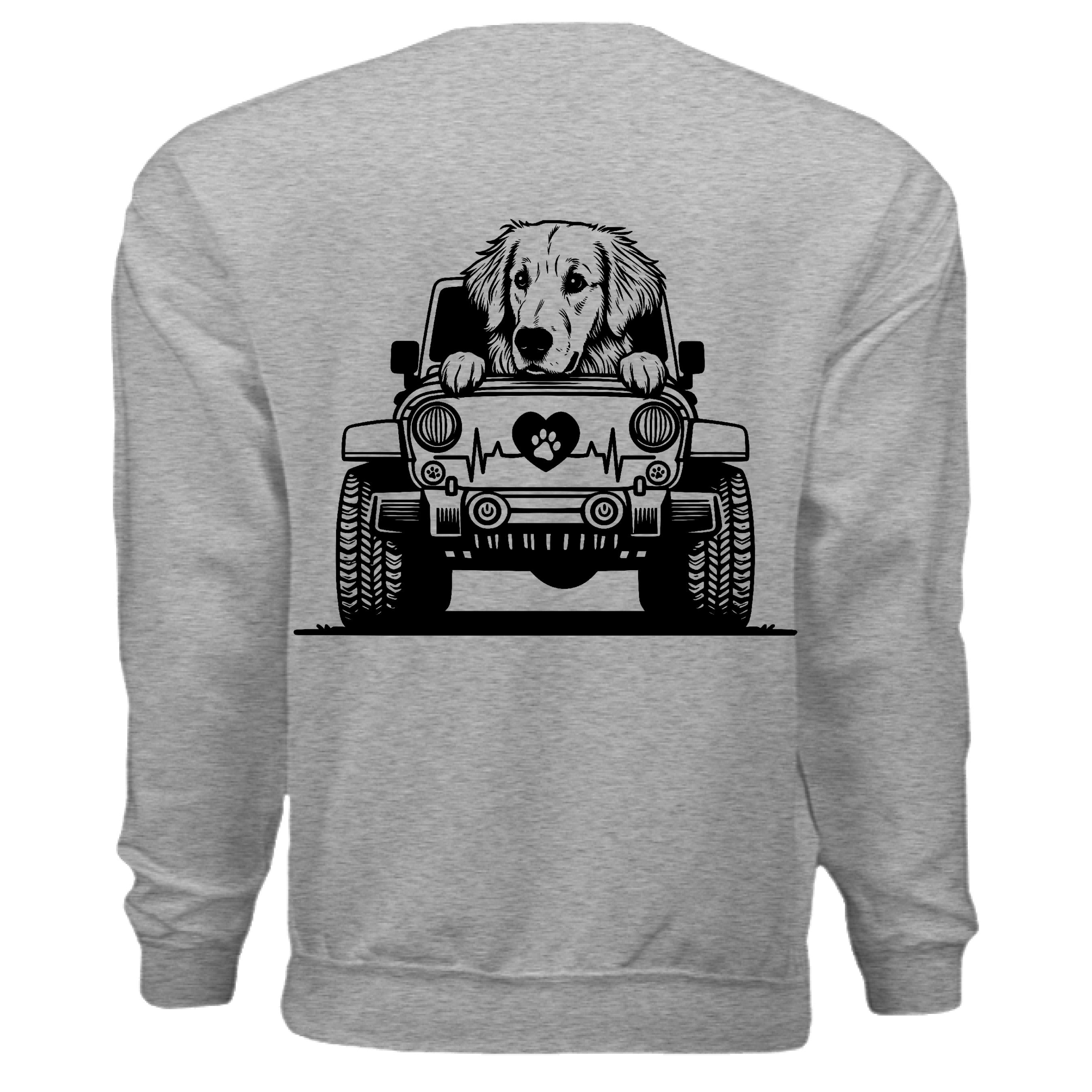 Auttie Jeep Sweatshirt - Golden Retriever Dog Lover Crewneck