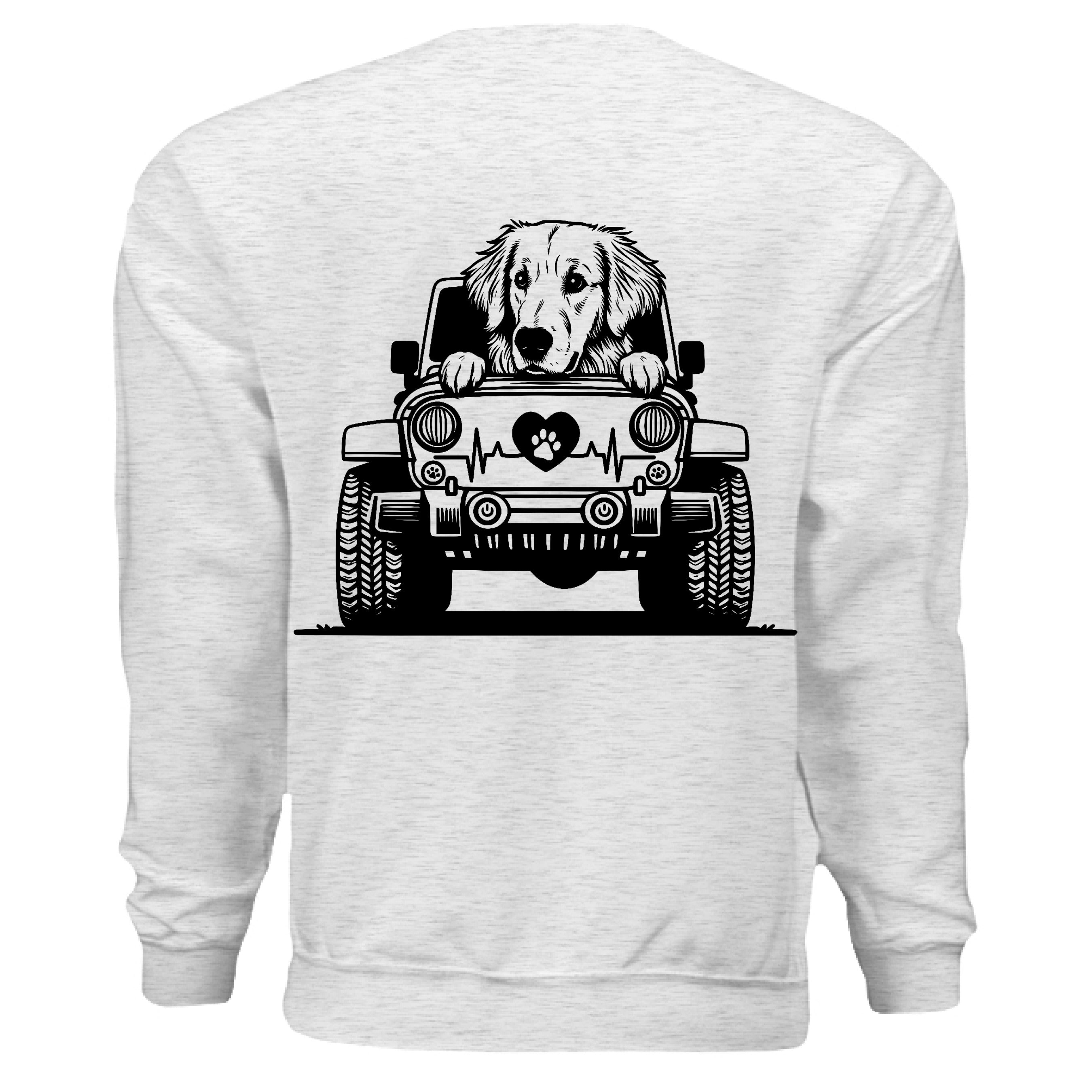 Auttie Jeep Sweatshirt - Golden Retriever Dog Lover Crewneck