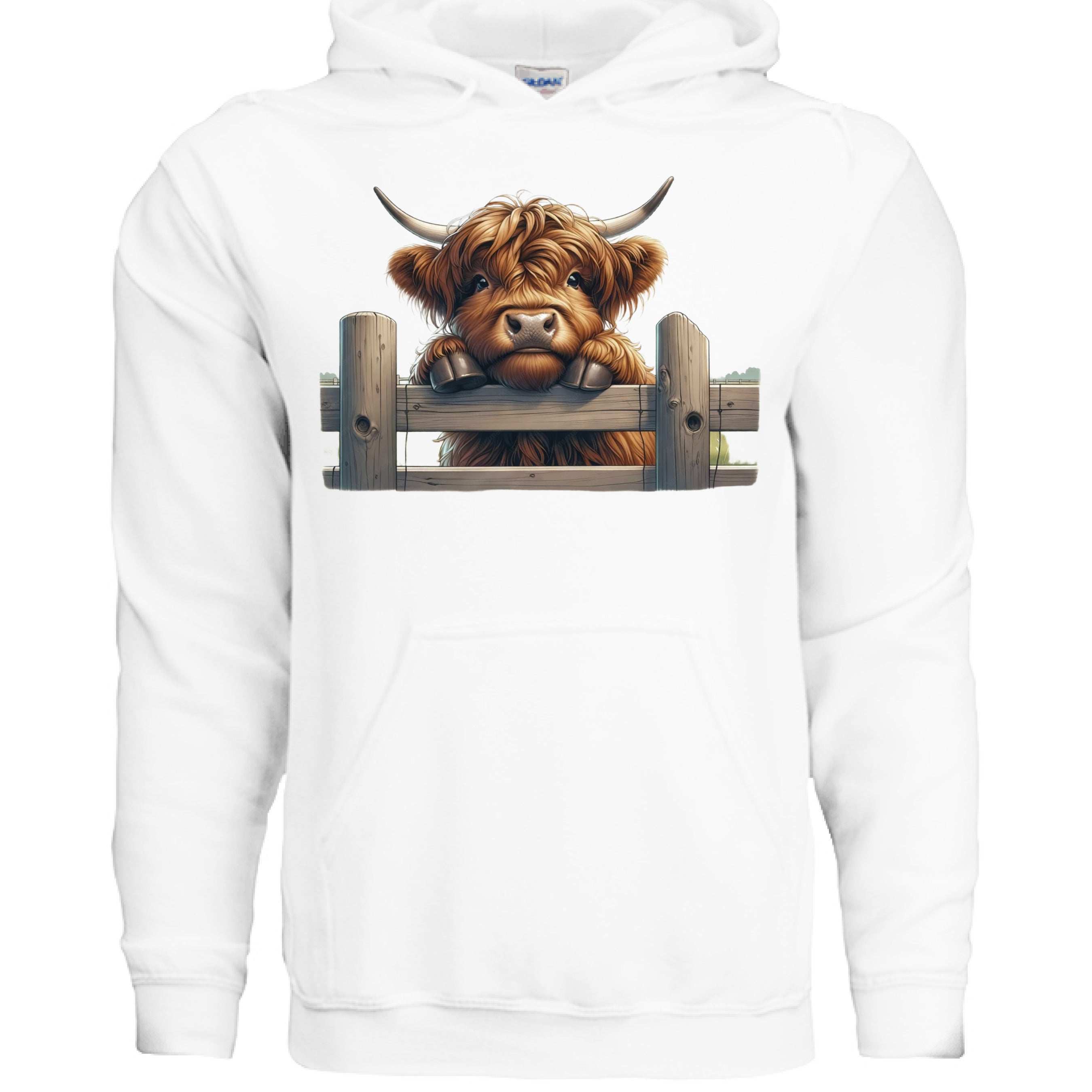 Highland Cow Hoodie with Fluffy Design for Farm Lovers