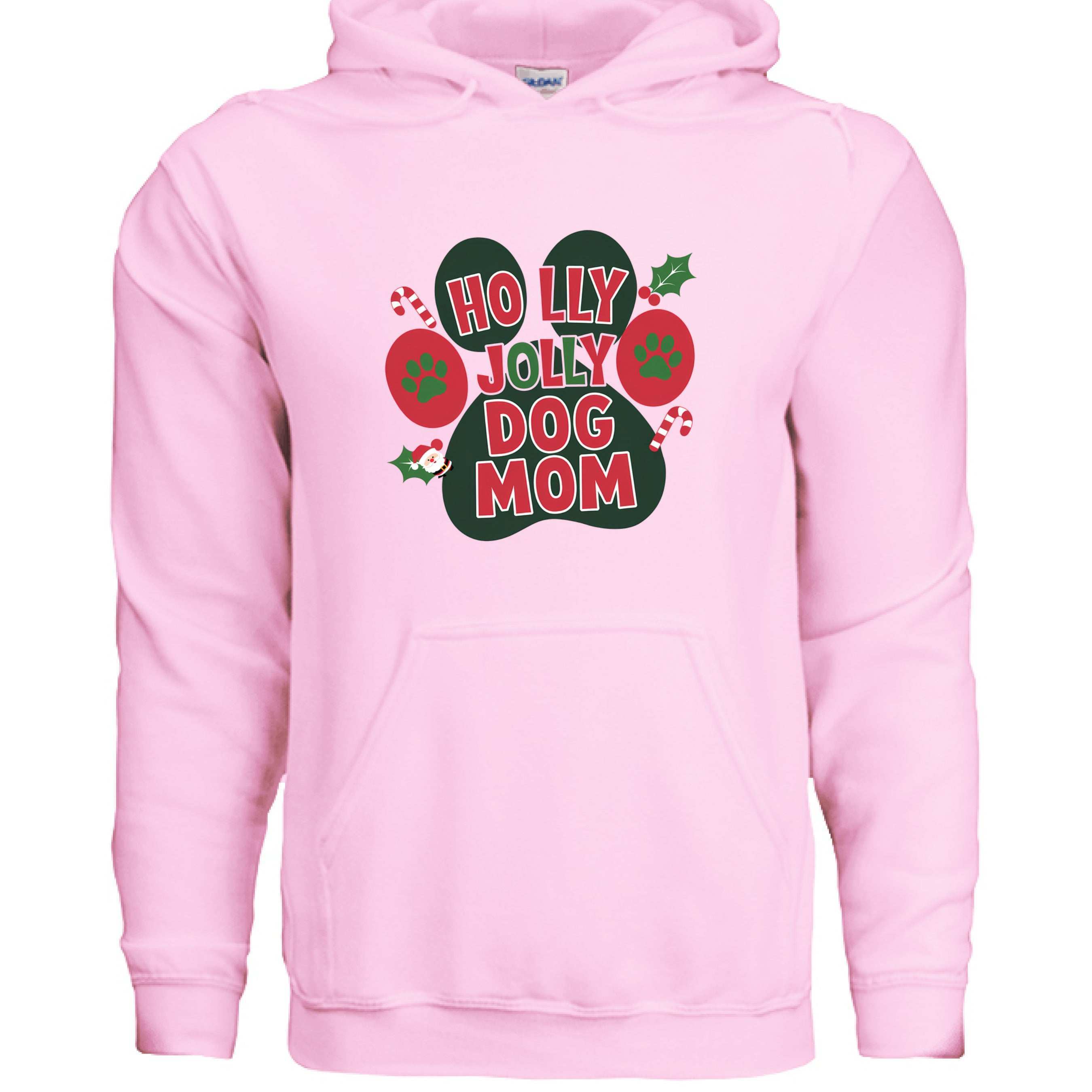 Holly Dog Mom Hoodie - Festive Christmas Pet Lover Gift