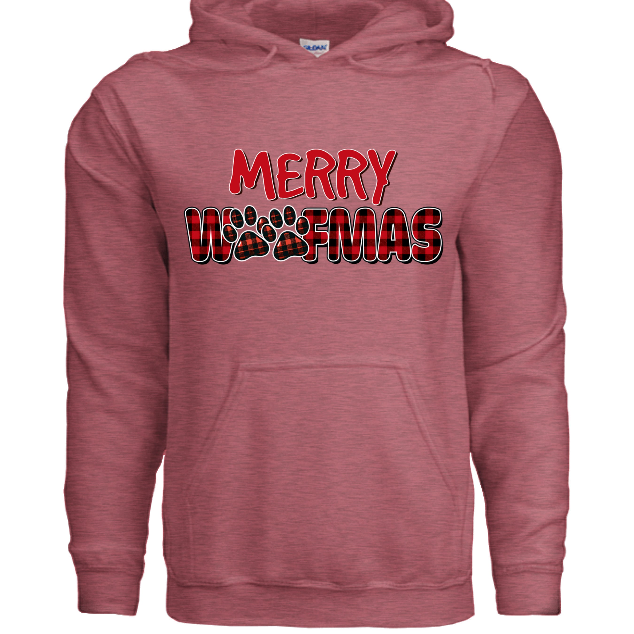 Plaid Woofmas Hoodie - Festive Christmas Dog Lover Gift