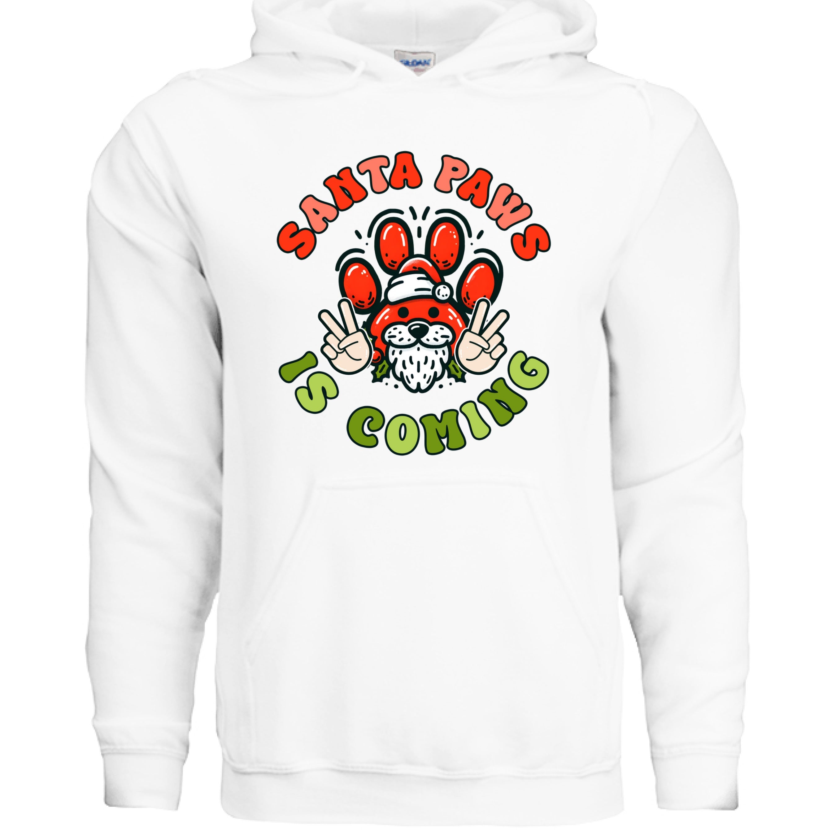 Santa Paws Deuces Hoodie - Festive Christmas Pet Lover Sweatshirt