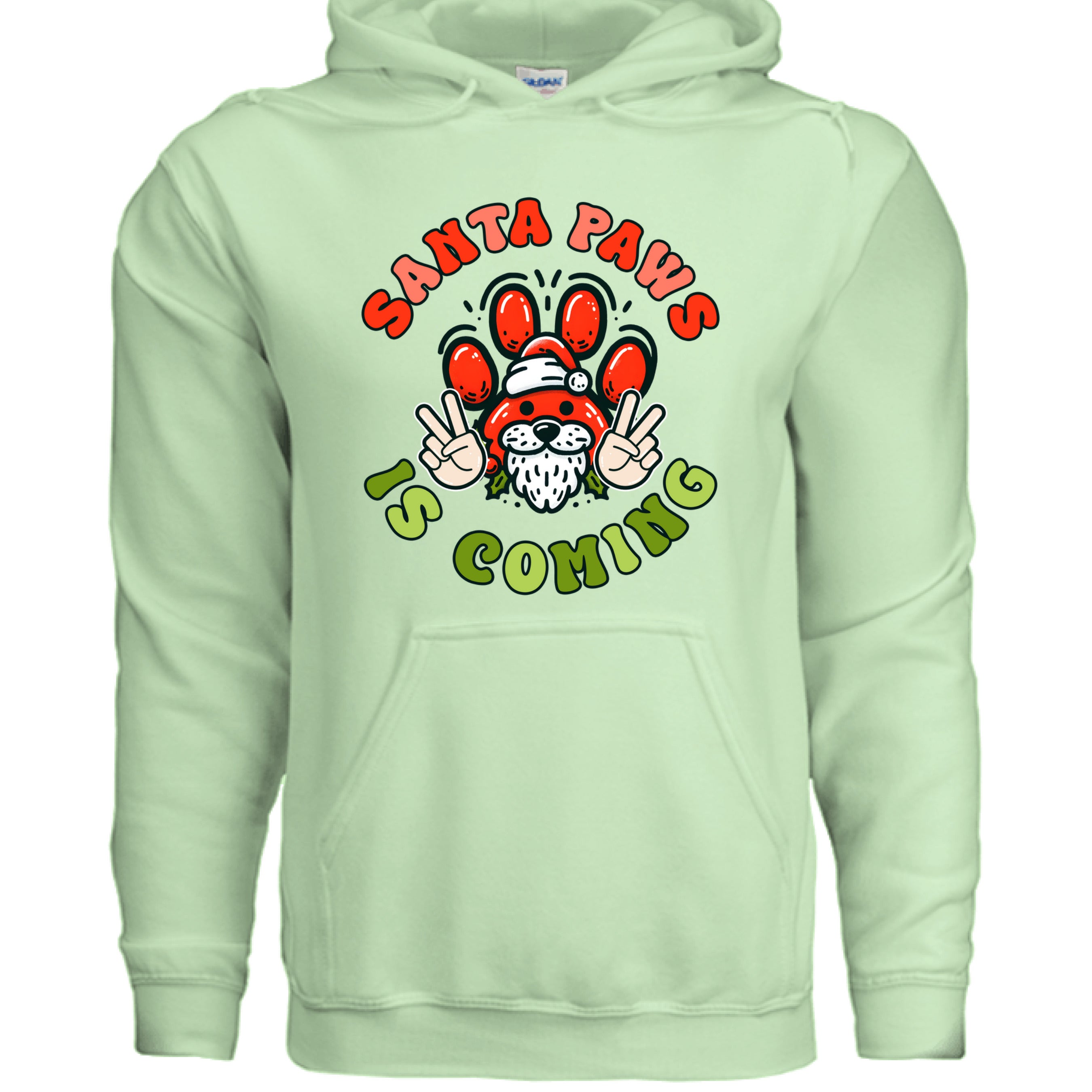 Santa Paws Deuces Hoodie - Festive Christmas Pet Lover Sweatshirt