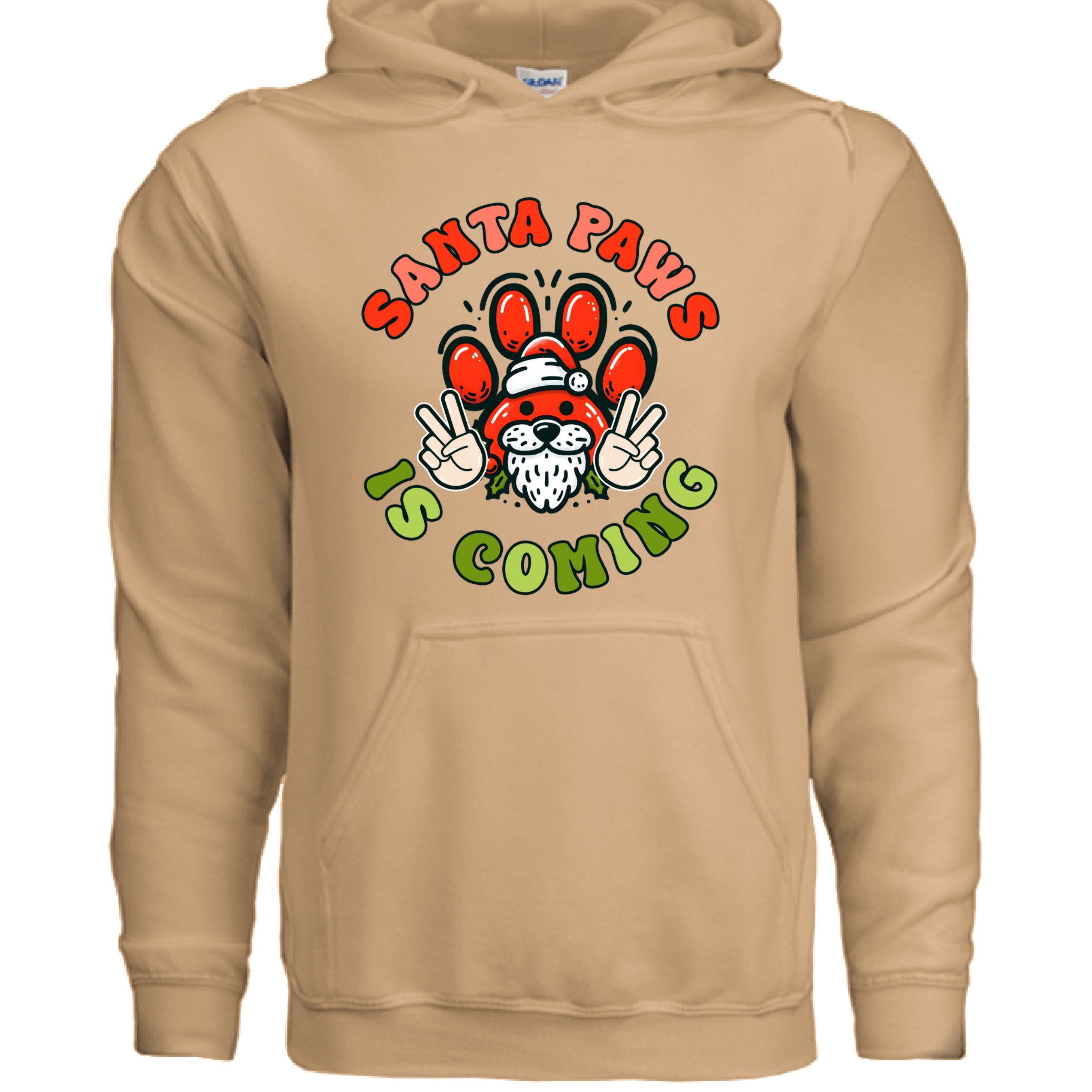 Santa Paws Deuces Hoodie - Festive Christmas Pet Lover Sweatshirt