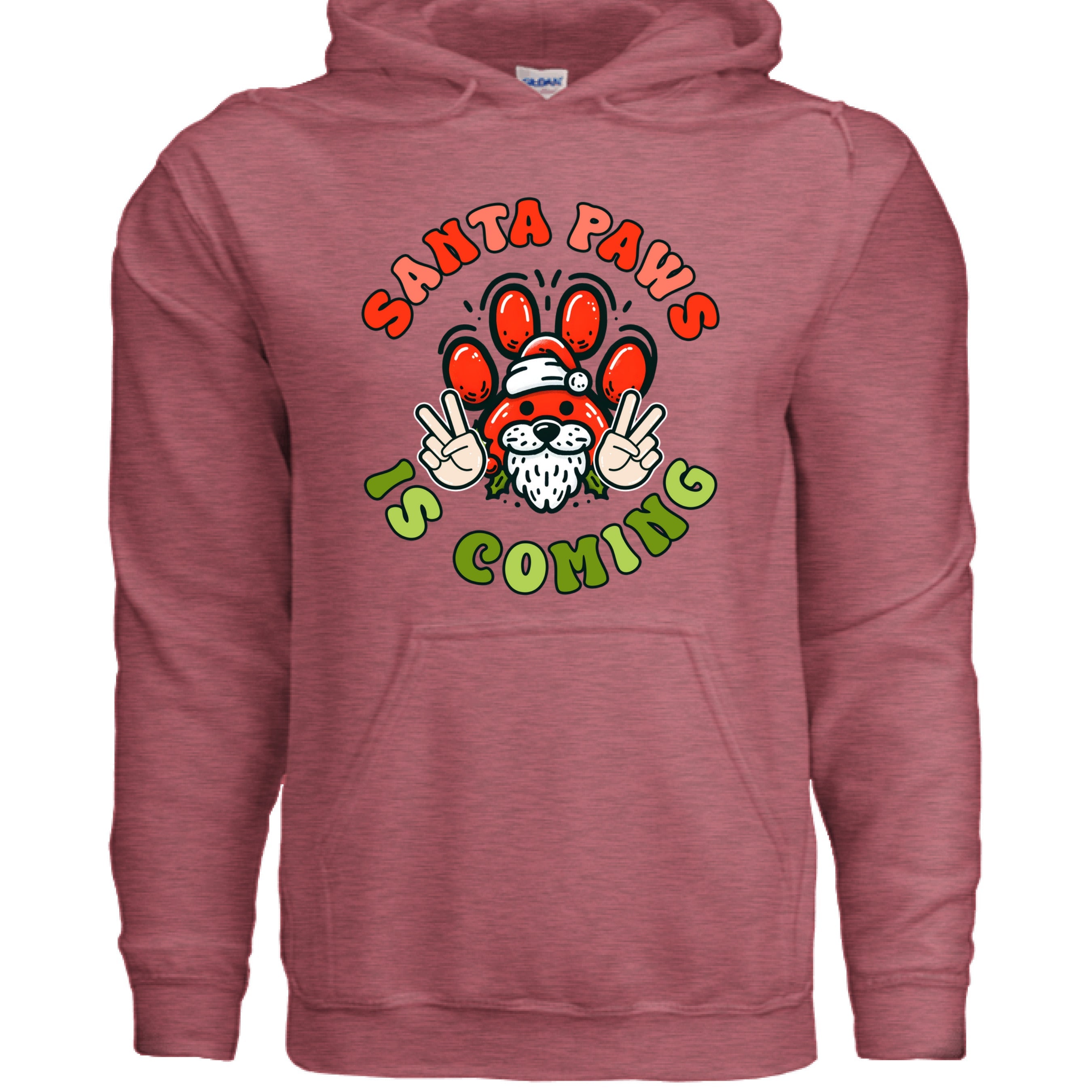 Santa Paws Deuces Hoodie - Festive Christmas Pet Lover Sweatshirt