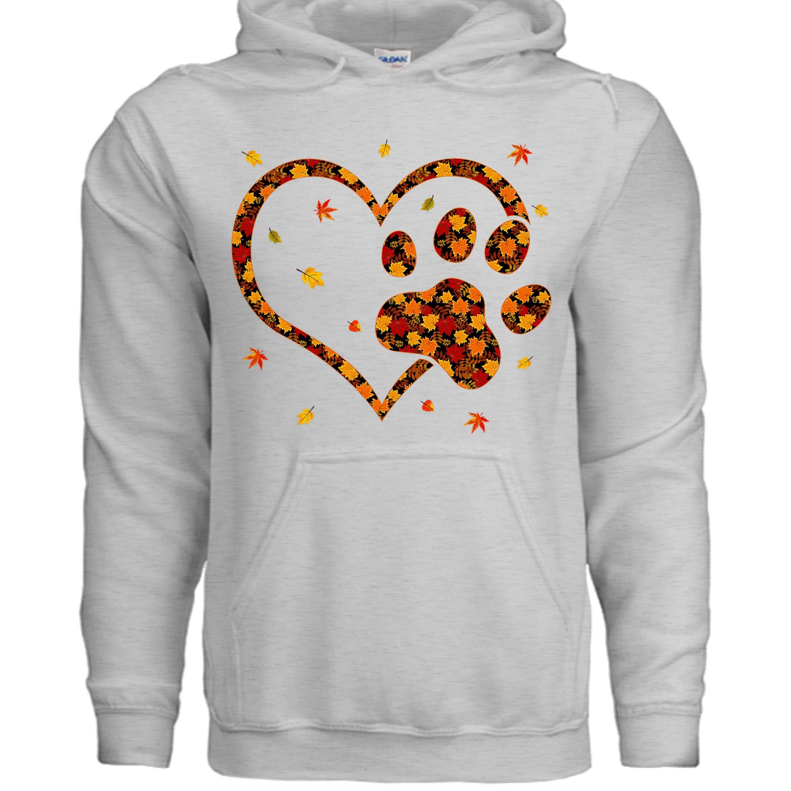 Heart & Paw Fall Hoodie - Autumn Dog Lover Sweatshirt