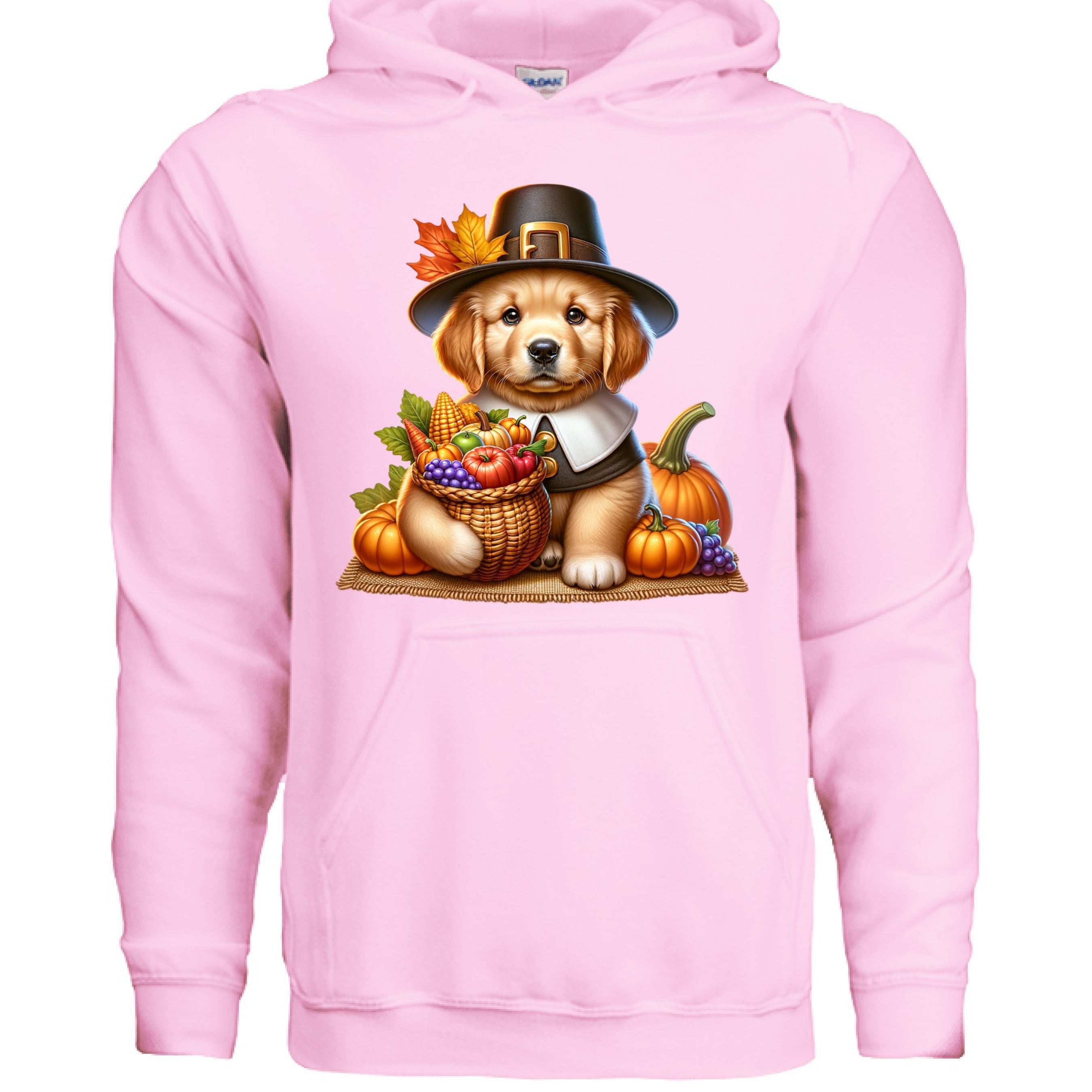 Golden Retriever Thanksgiving Hoodie - Puppy Turkey Hat Sweatshirt