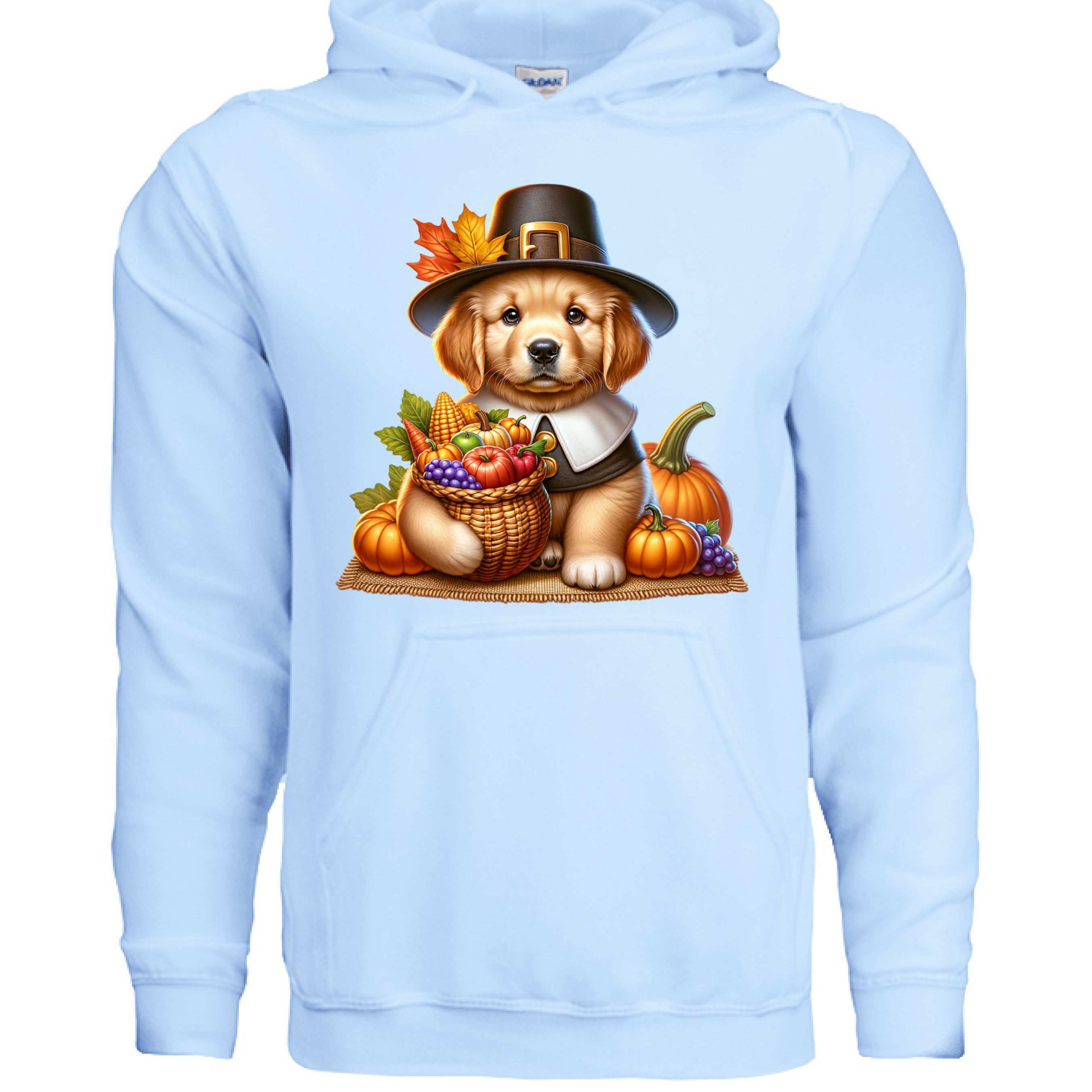 Golden Retriever Thanksgiving Hoodie - Puppy Turkey Hat Sweatshirt