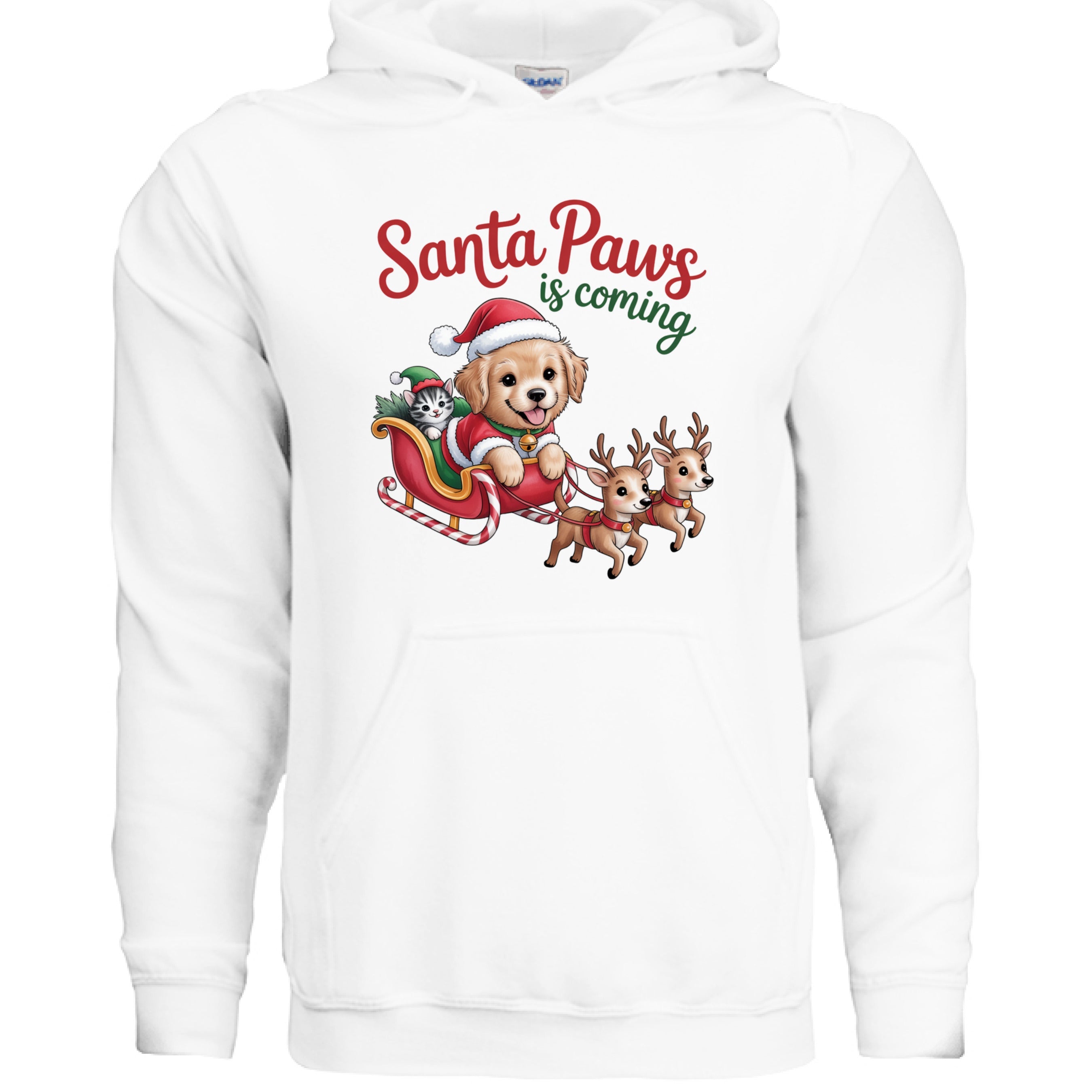 Santa Paws is Coming Christmas Hoodie - Festive Pet Lover Sweatshirt