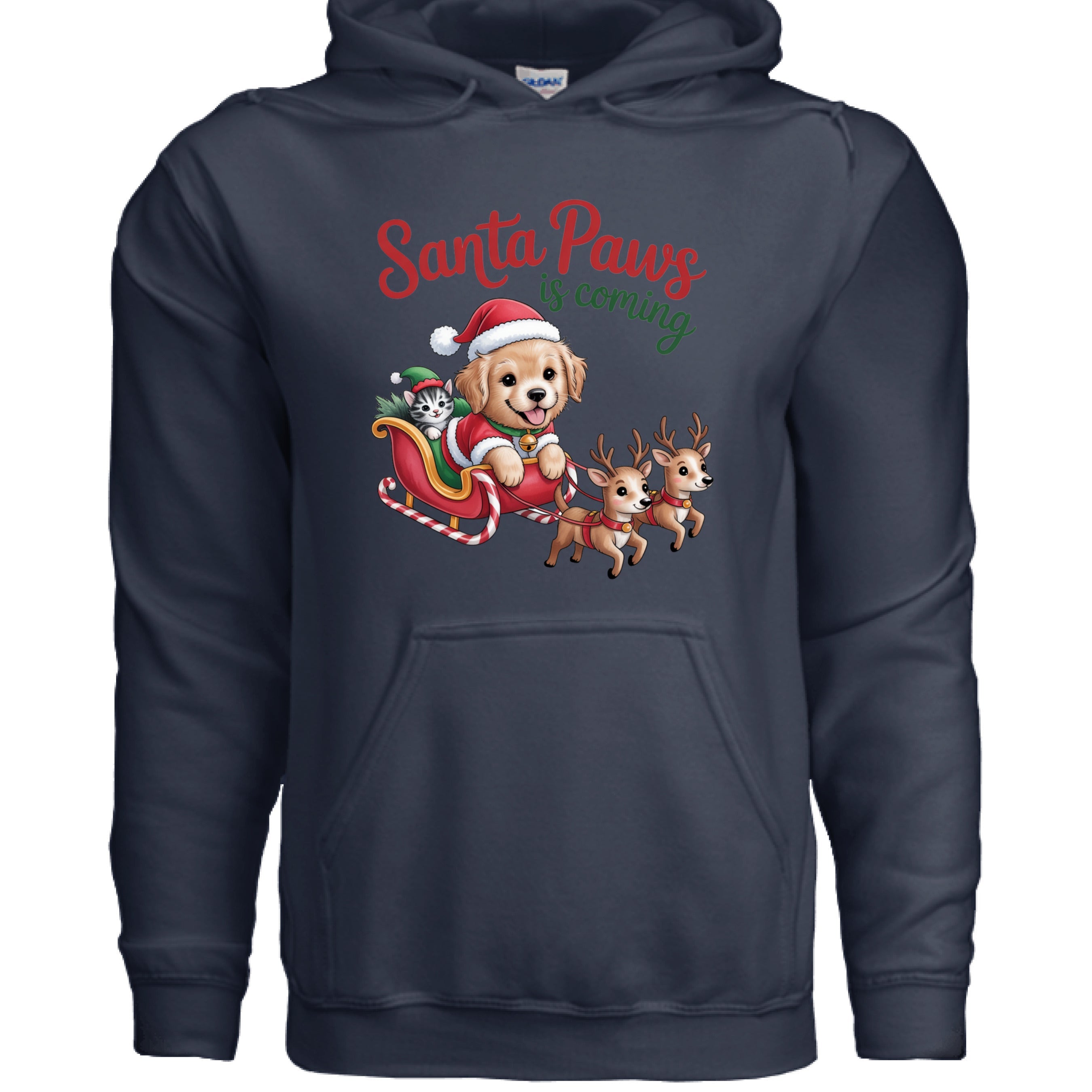 Santa Paws is Coming Christmas Hoodie - Festive Pet Lover Sweatshirt