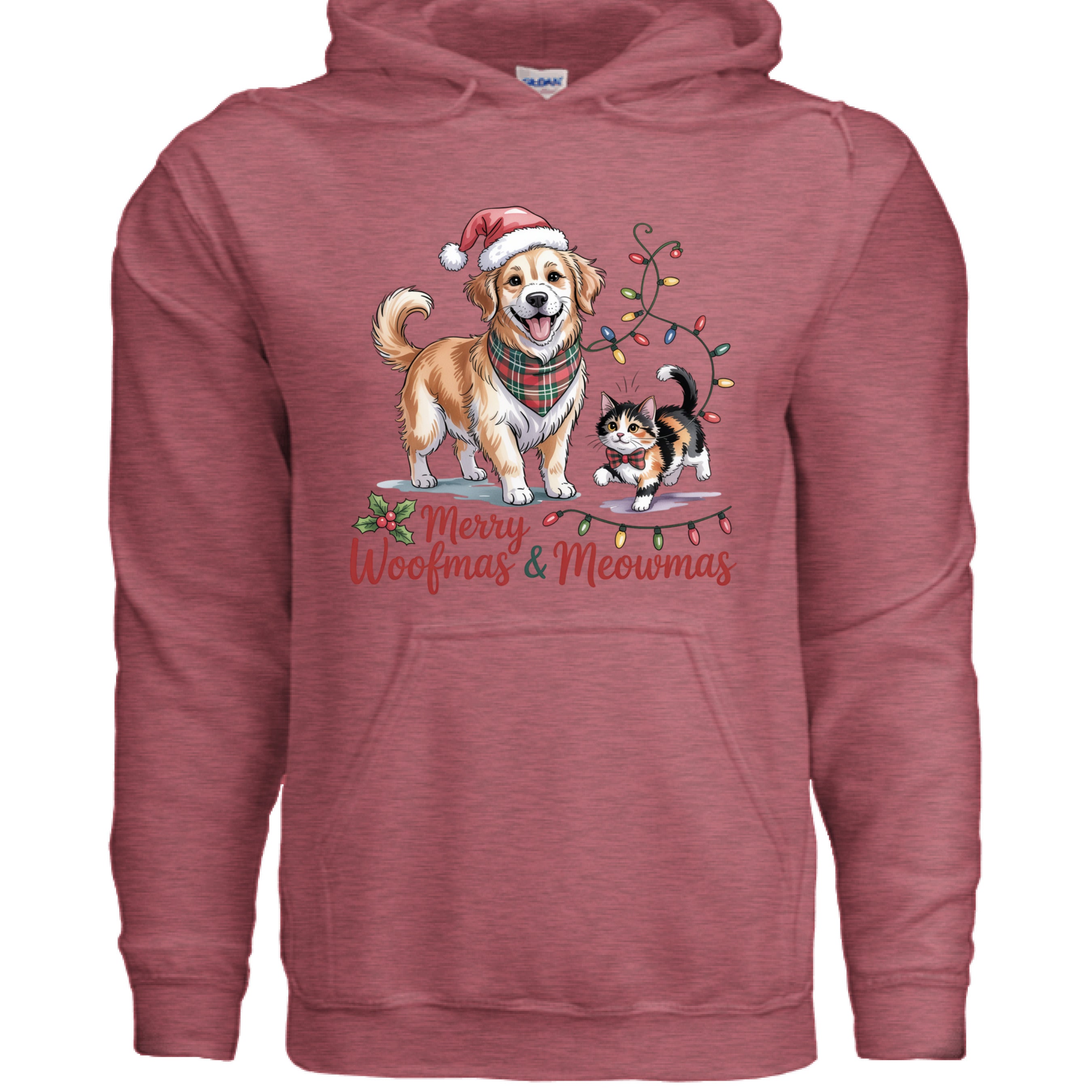 Merry Woofmas & Meowmas Christmas Hoodie - Cat & Dog Sweatshirt