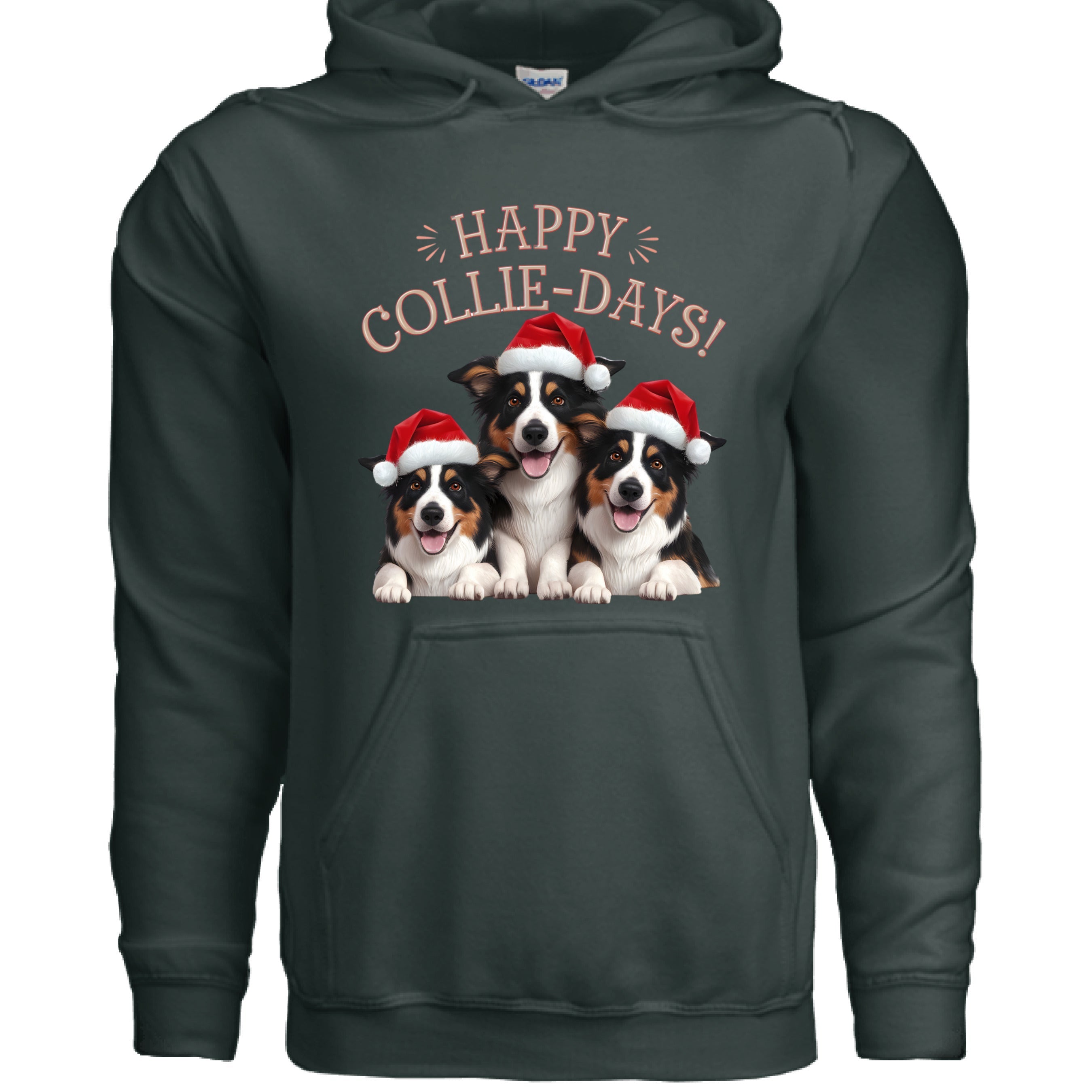 Happy Collie Days Hoodie - Festive Dog Lover Sweatshirt