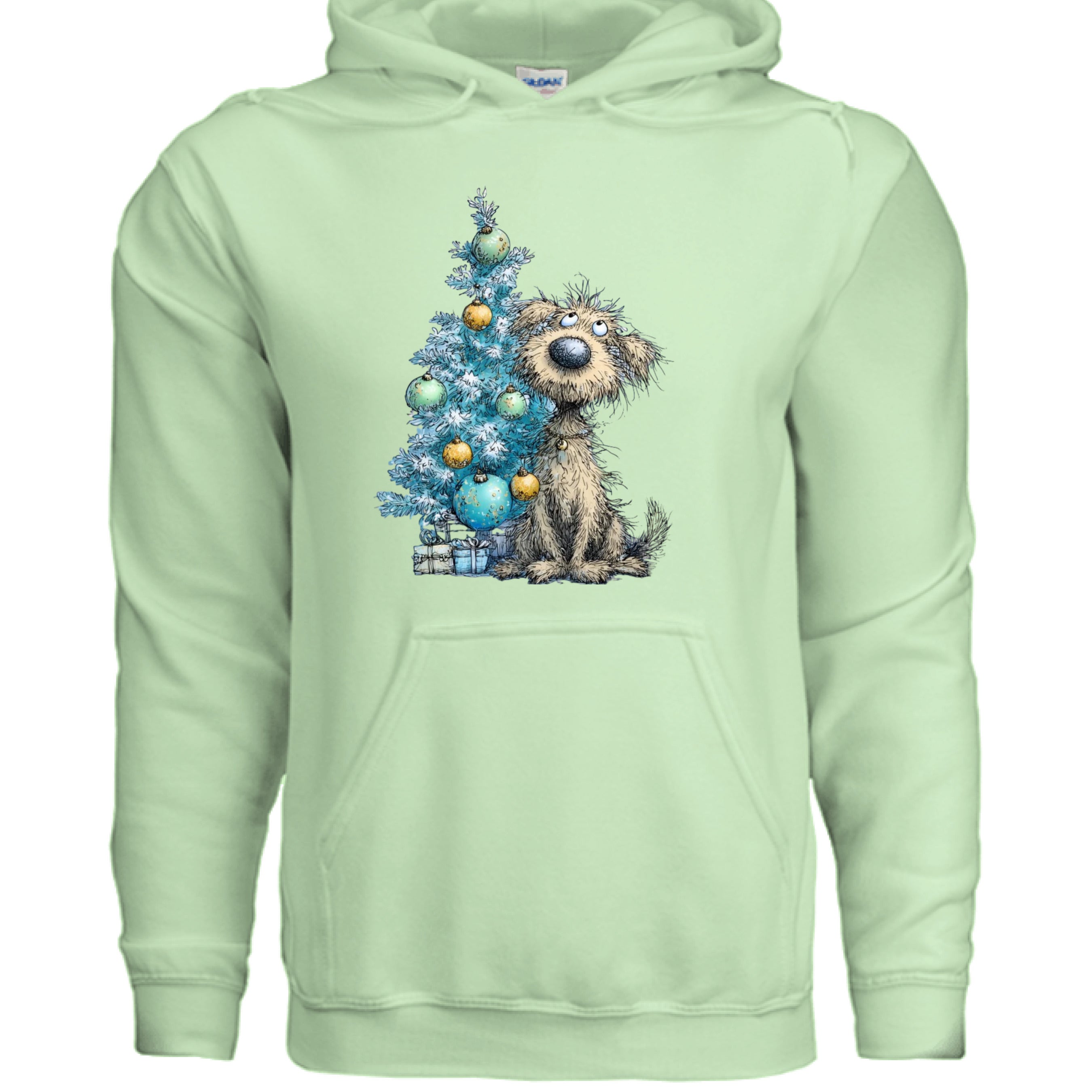 Whimsy Blue Tree Hoodie - Festive Christmas Sweatshirt