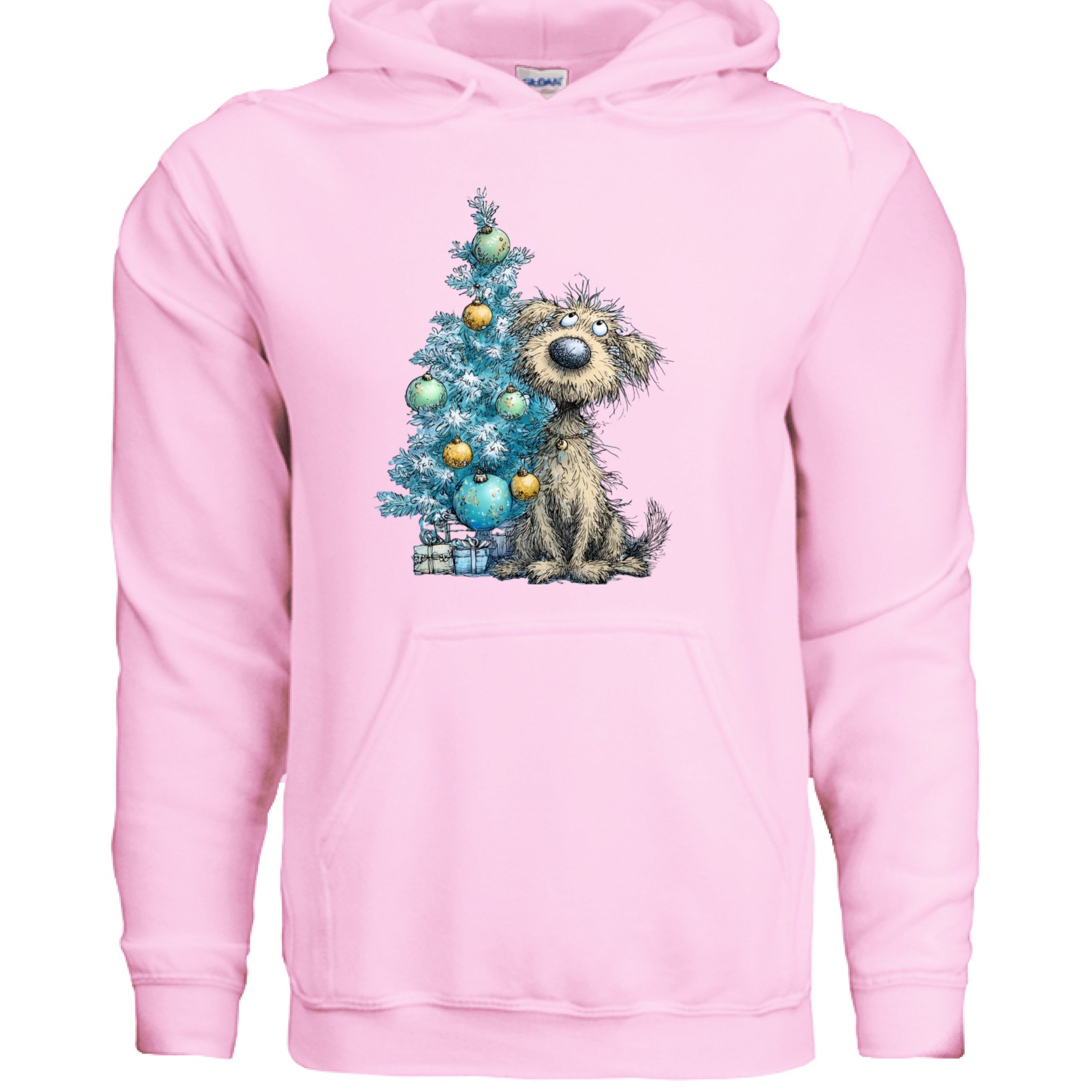 Whimsy Blue Tree Hoodie - Festive Christmas Sweatshirt