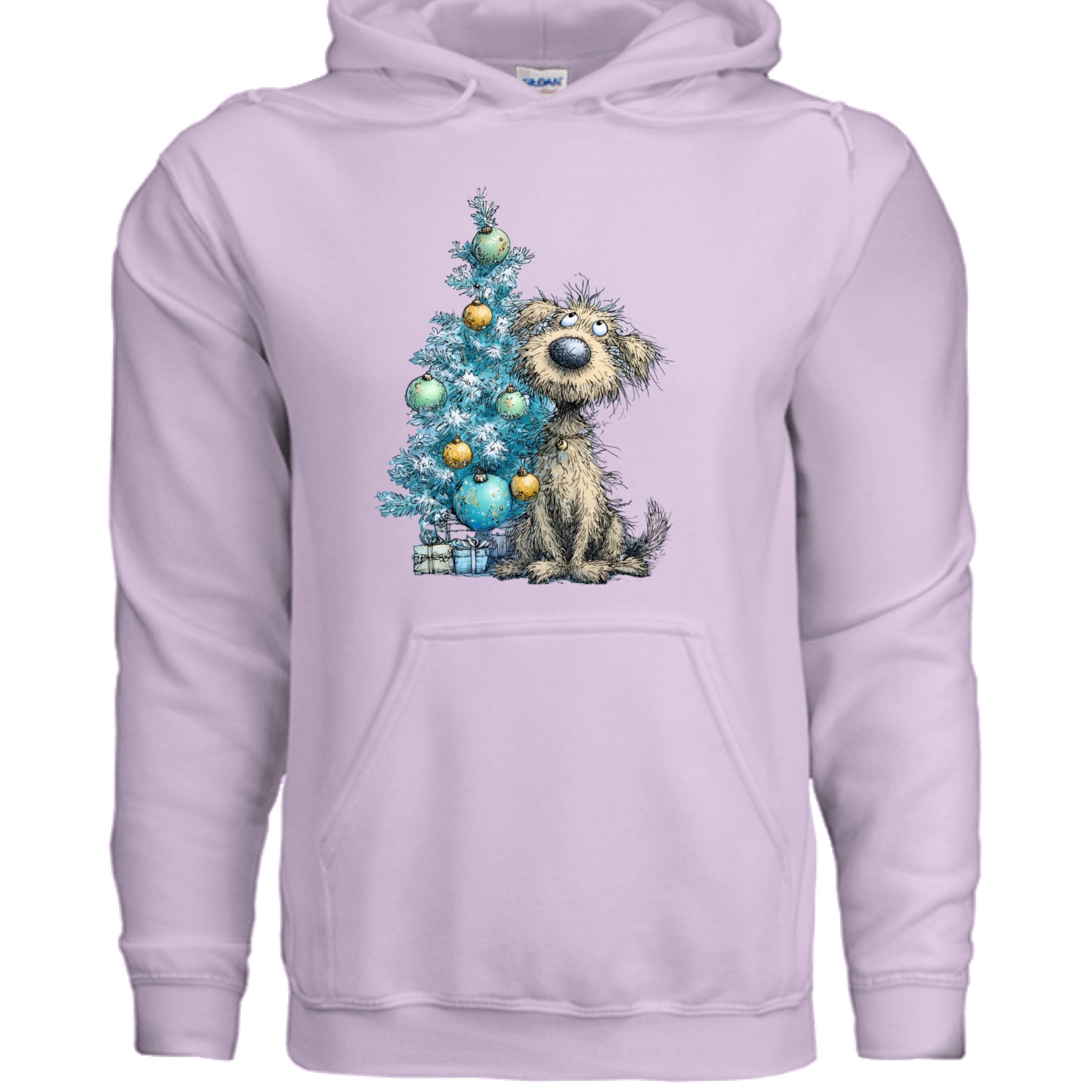 Whimsy Blue Tree Hoodie - Festive Christmas Sweatshirt