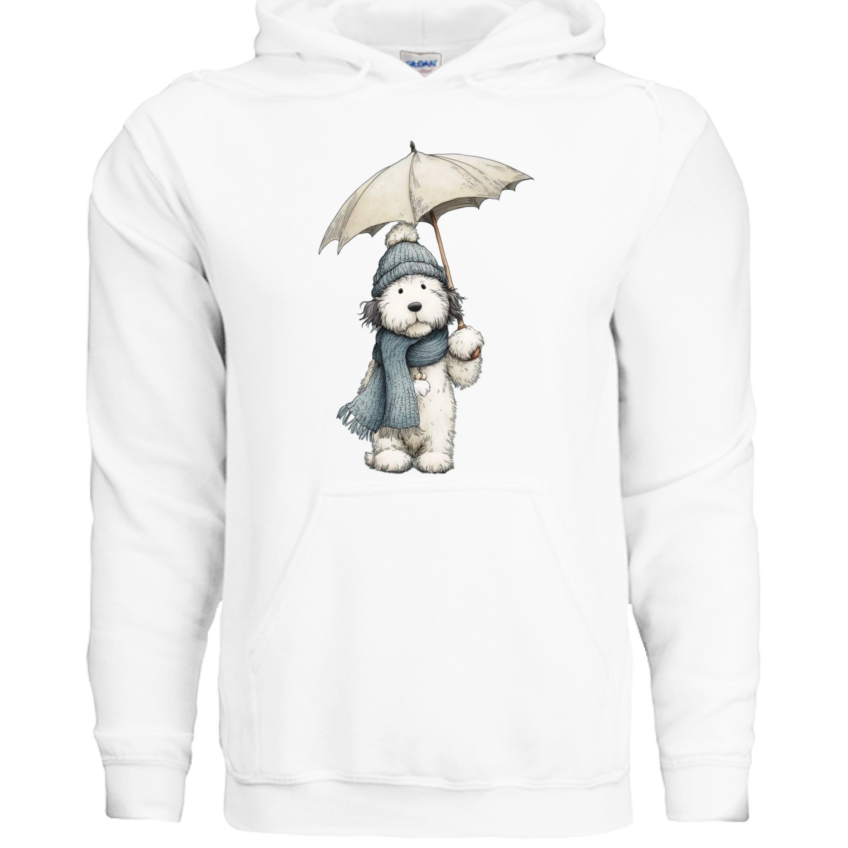Rainy Day Pup Hoodie - Whimsical Dog Lover Sweatshirt