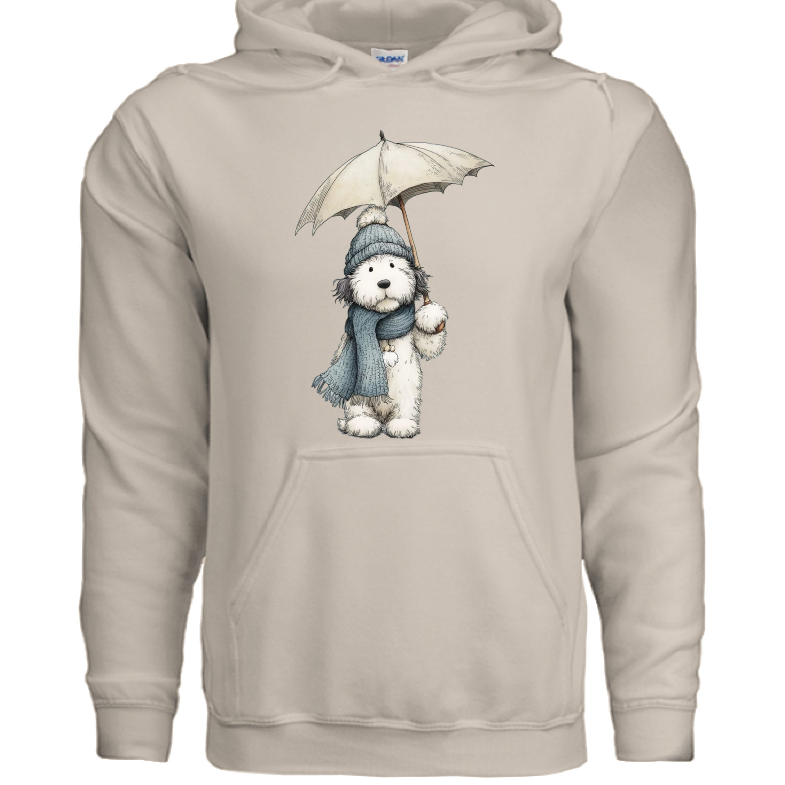 Rainy Day Pup Hoodie - Whimsical Dog Lover Sweatshirt