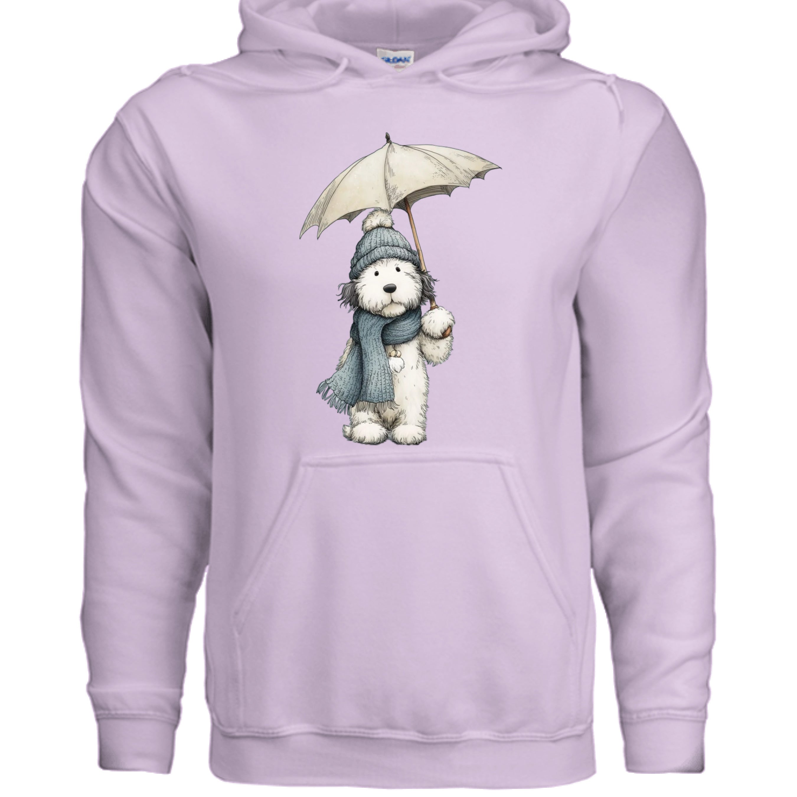 Rainy Day Pup Hoodie - Whimsical Dog Lover Sweatshirt