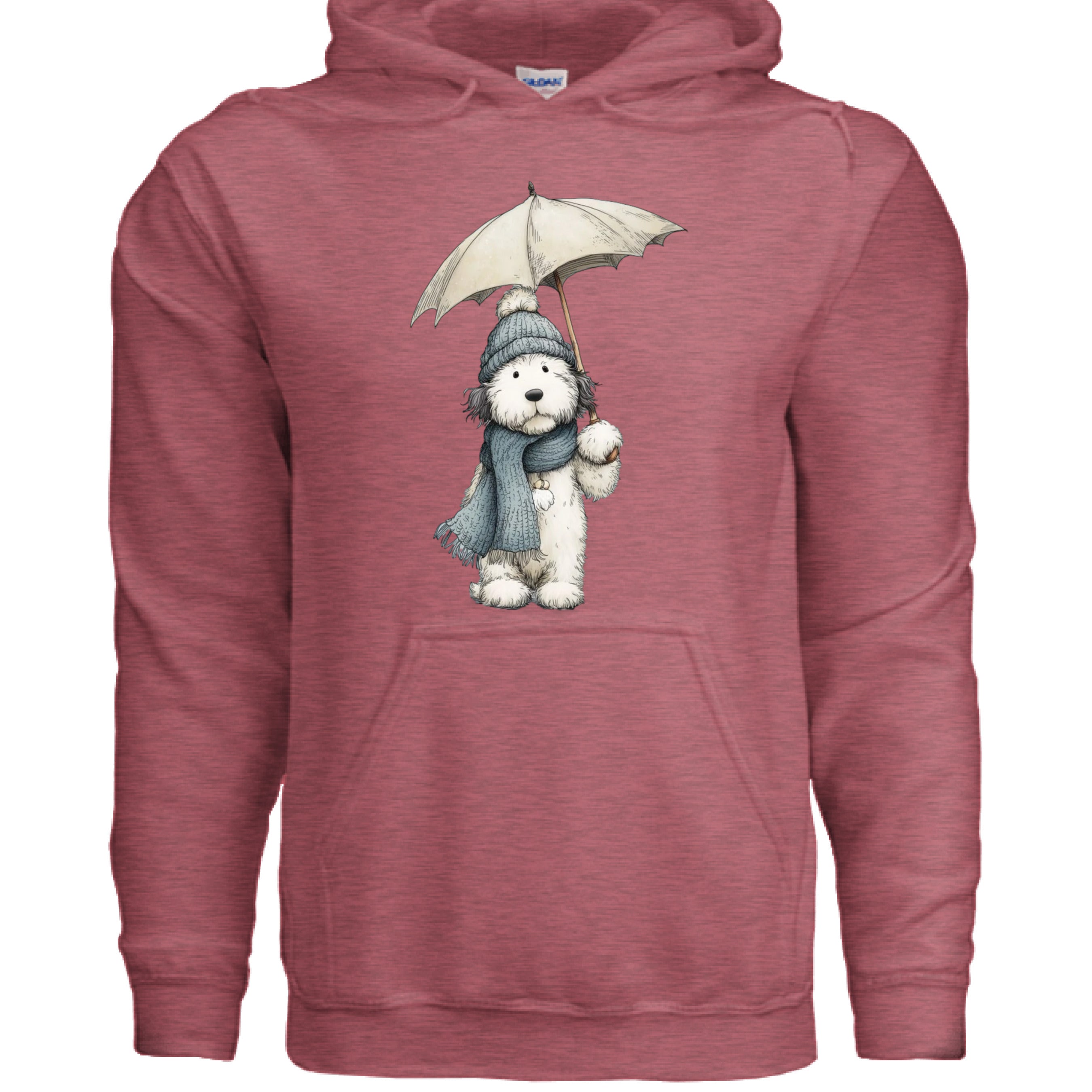 Rainy Day Pup Hoodie - Whimsical Dog Lover Sweatshirt