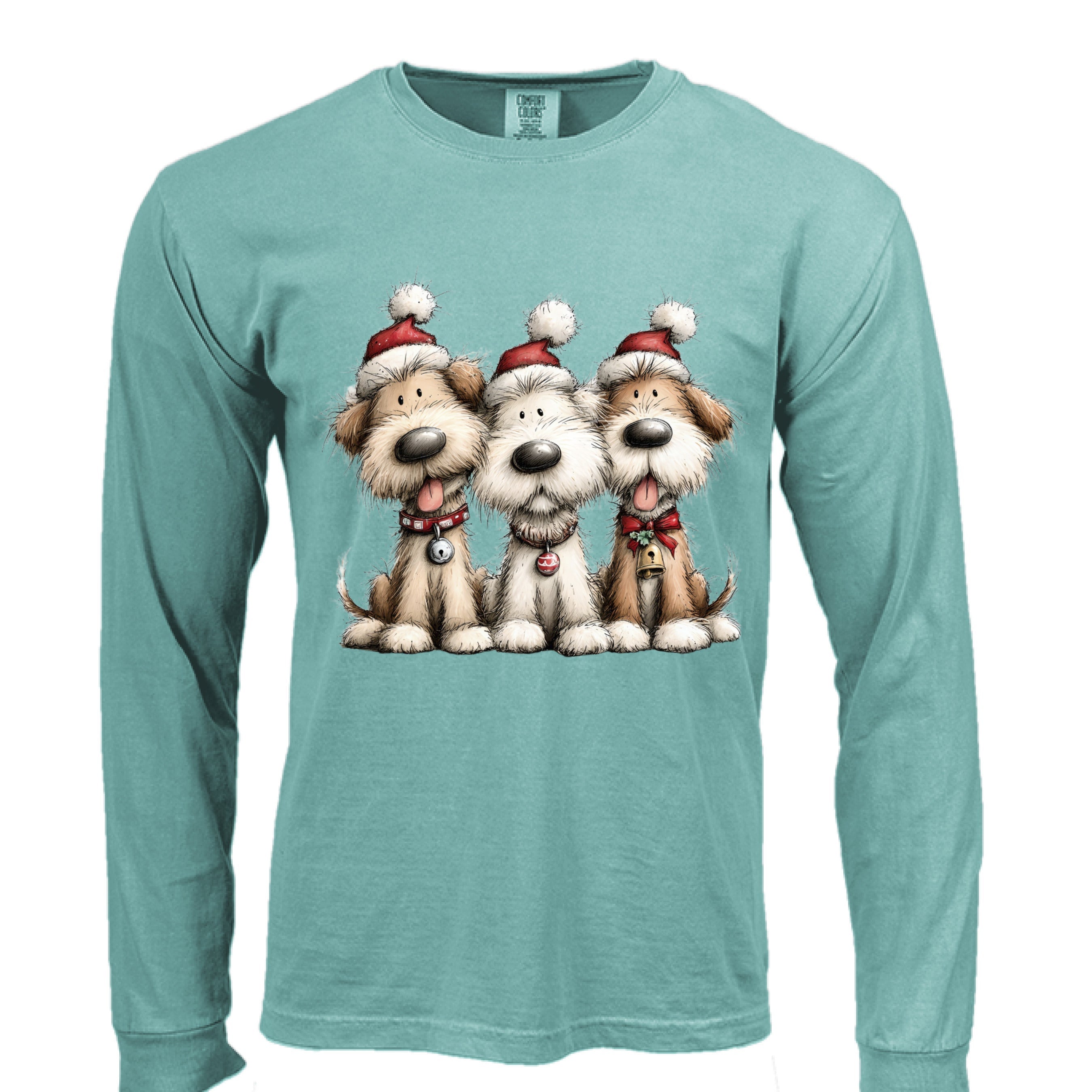 Comfort Colors Long Sleeve - Whimsy Holiday Pups Tee