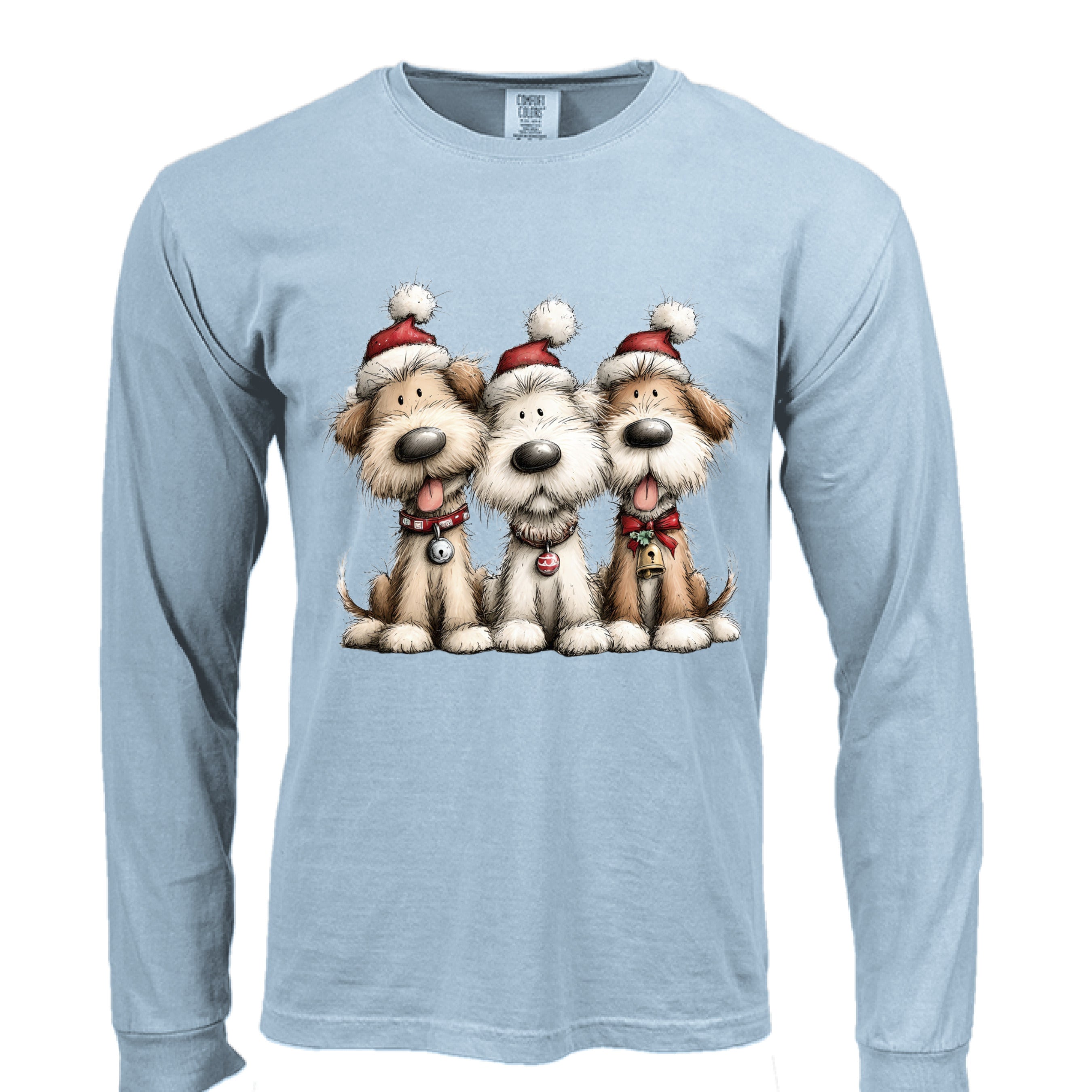 Comfort Colors Long Sleeve - Whimsy Holiday Pups Tee