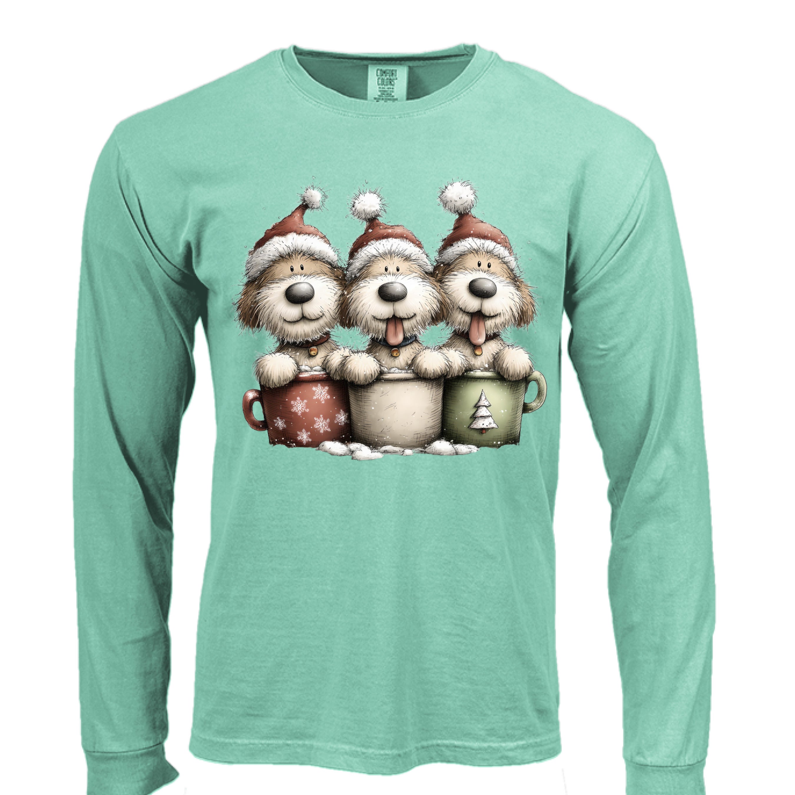 Comfort Colors Long Sleeve - Whimsy Pup Cups Tee