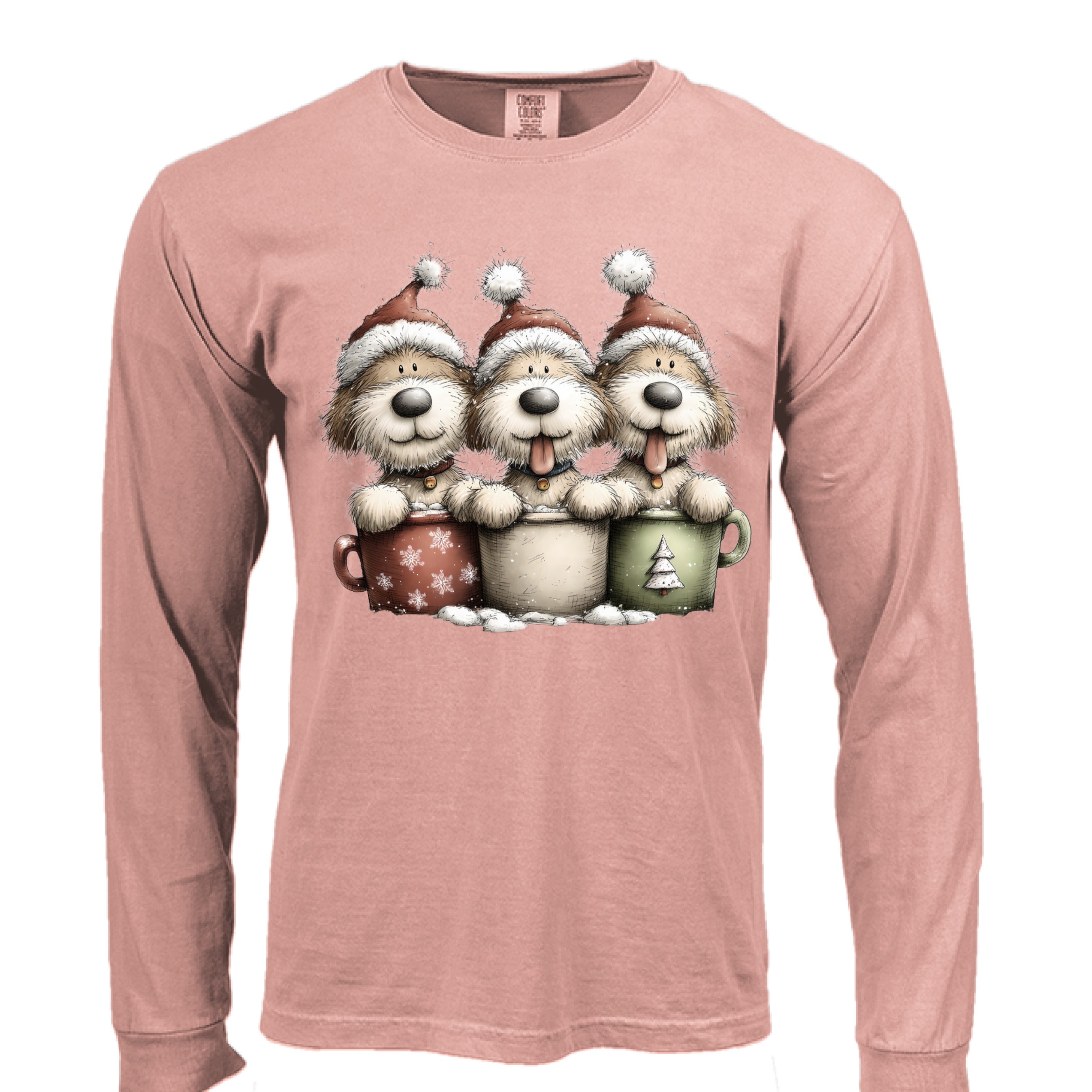 Comfort Colors Long Sleeve - Whimsy Pup Cups Tee