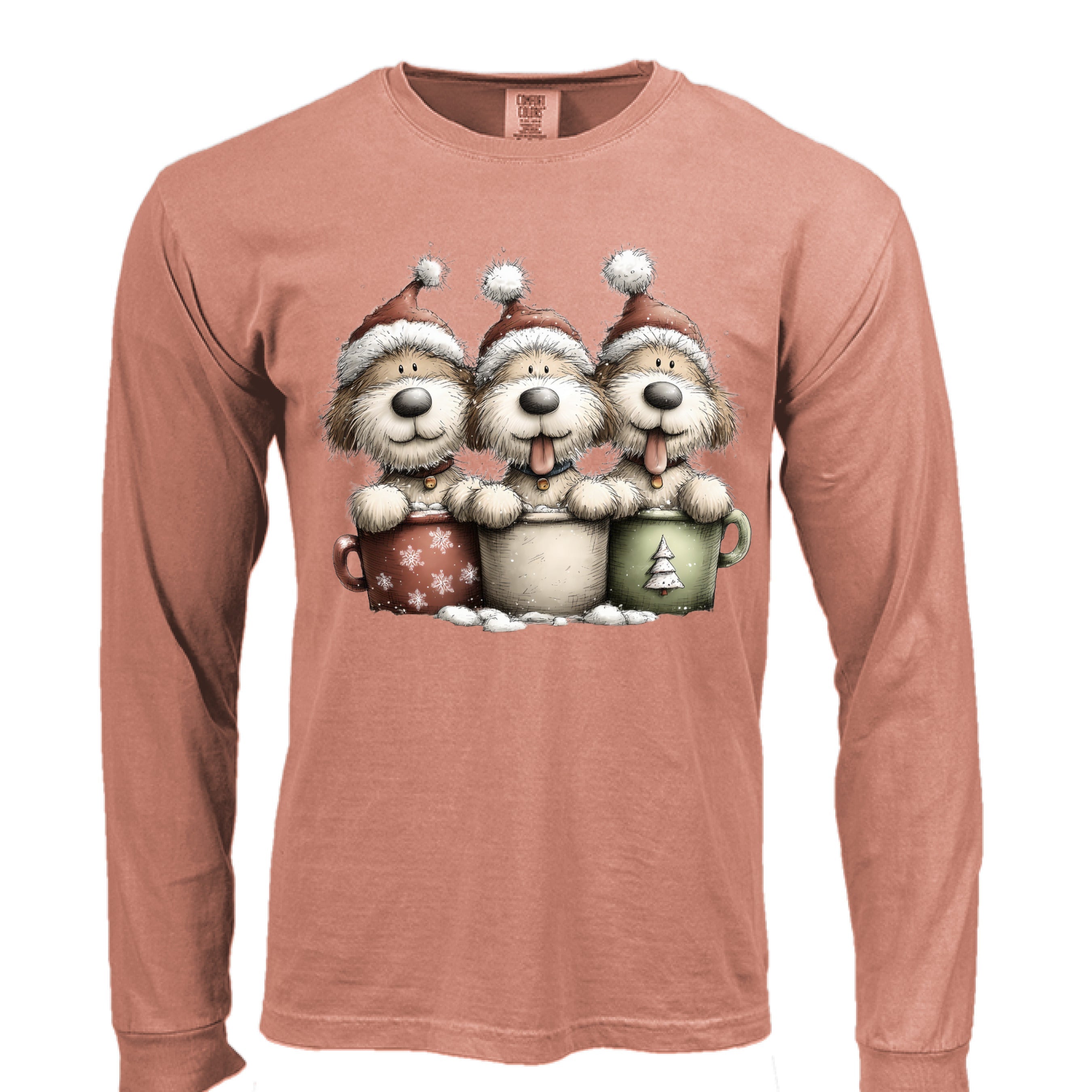 Comfort Colors Long Sleeve - Whimsy Pup Cups Tee